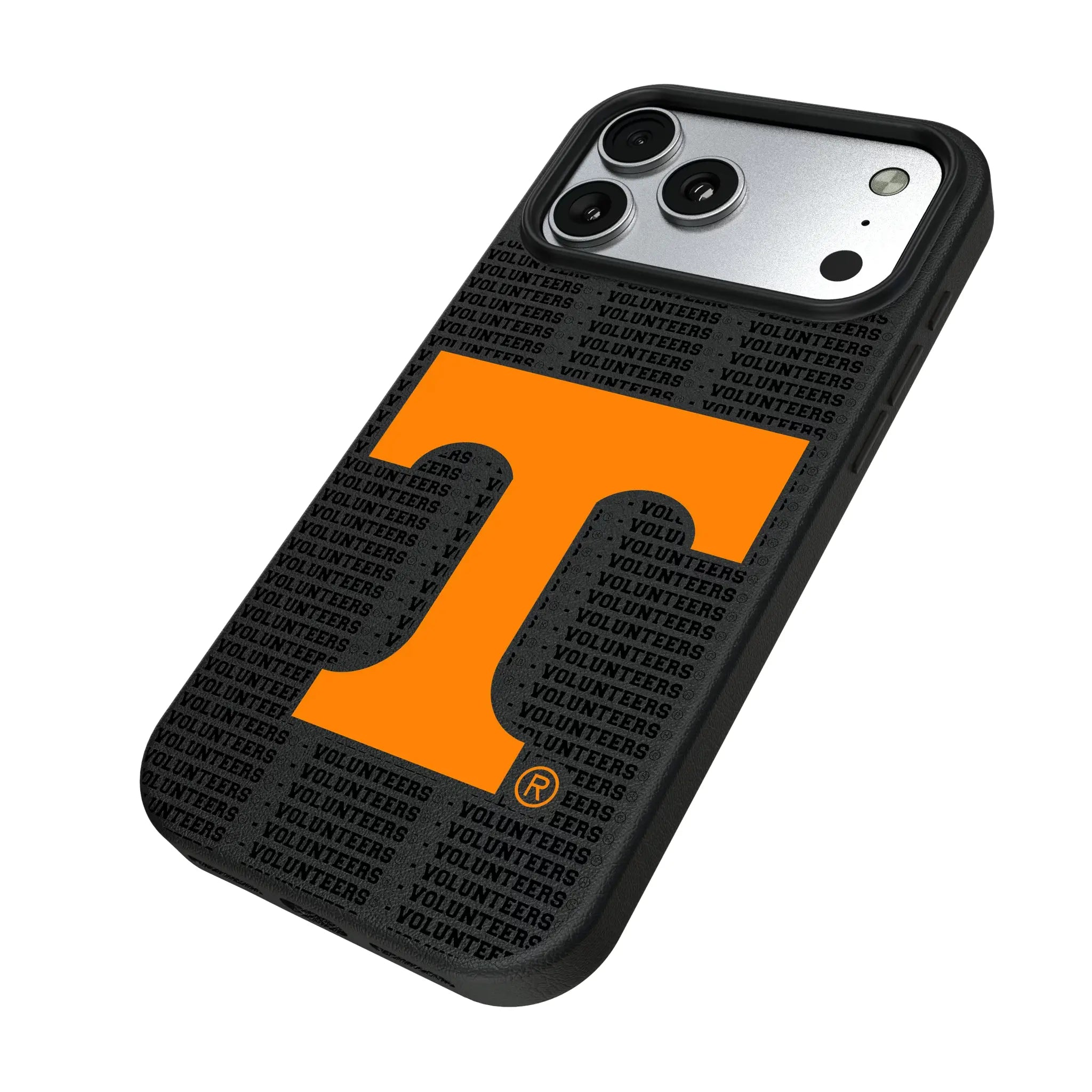 University of Tennessee Volunteers Text Backdrop iPhone MagSafe Compatible Phone Case for Apple iPhone - Isometric View#Device_iPhone 17 Pro Max