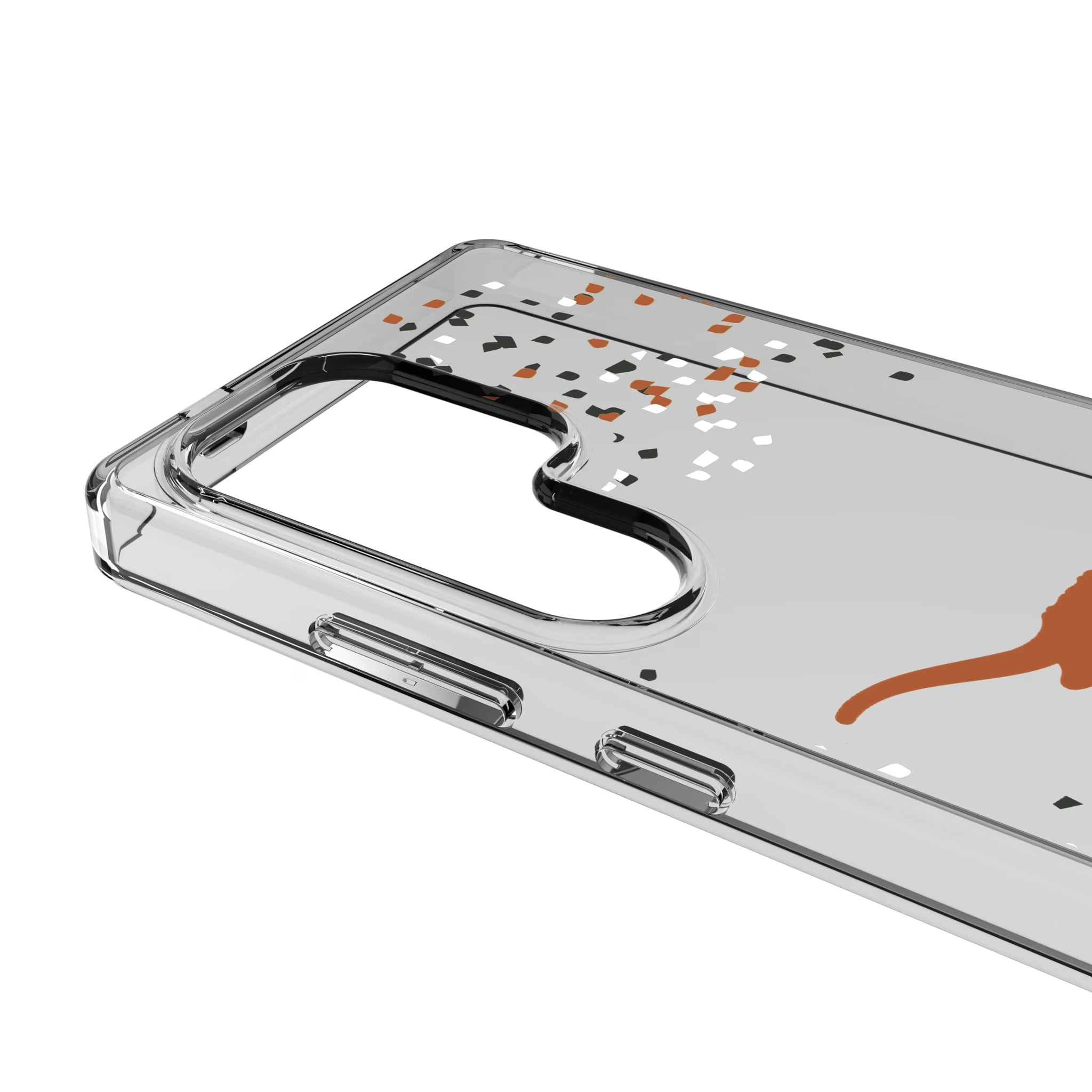 University of Texas Longhorns Confetti Galaxy Clear Phone Case for Samsung Galaxy - Detail