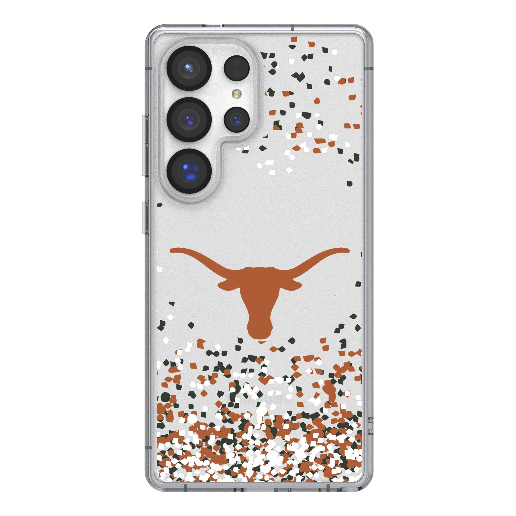University of Texas Longhorns Confetti Galaxy Clear Phone Case for Samsung Galaxy
