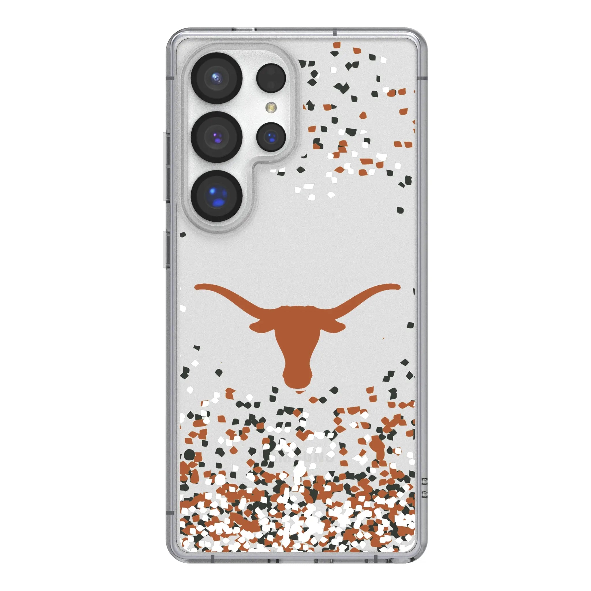 University of Texas Longhorns Confetti Galaxy Clear Phone Case for Samsung Galaxy#Device_Galaxy S25 Ultra