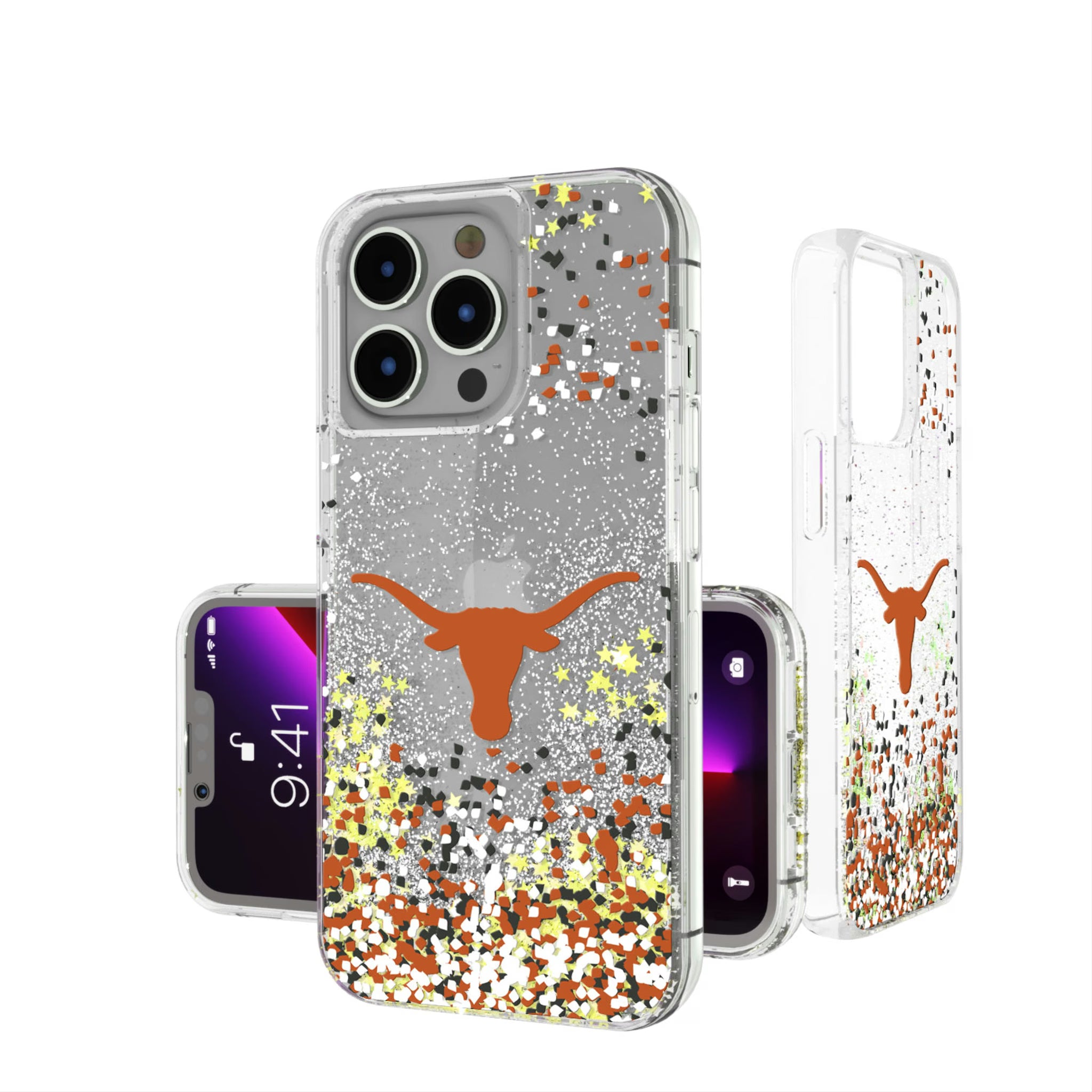 University of Texas Longhorns Confetti iPhone Glitter Phone Case for Apple iPhone