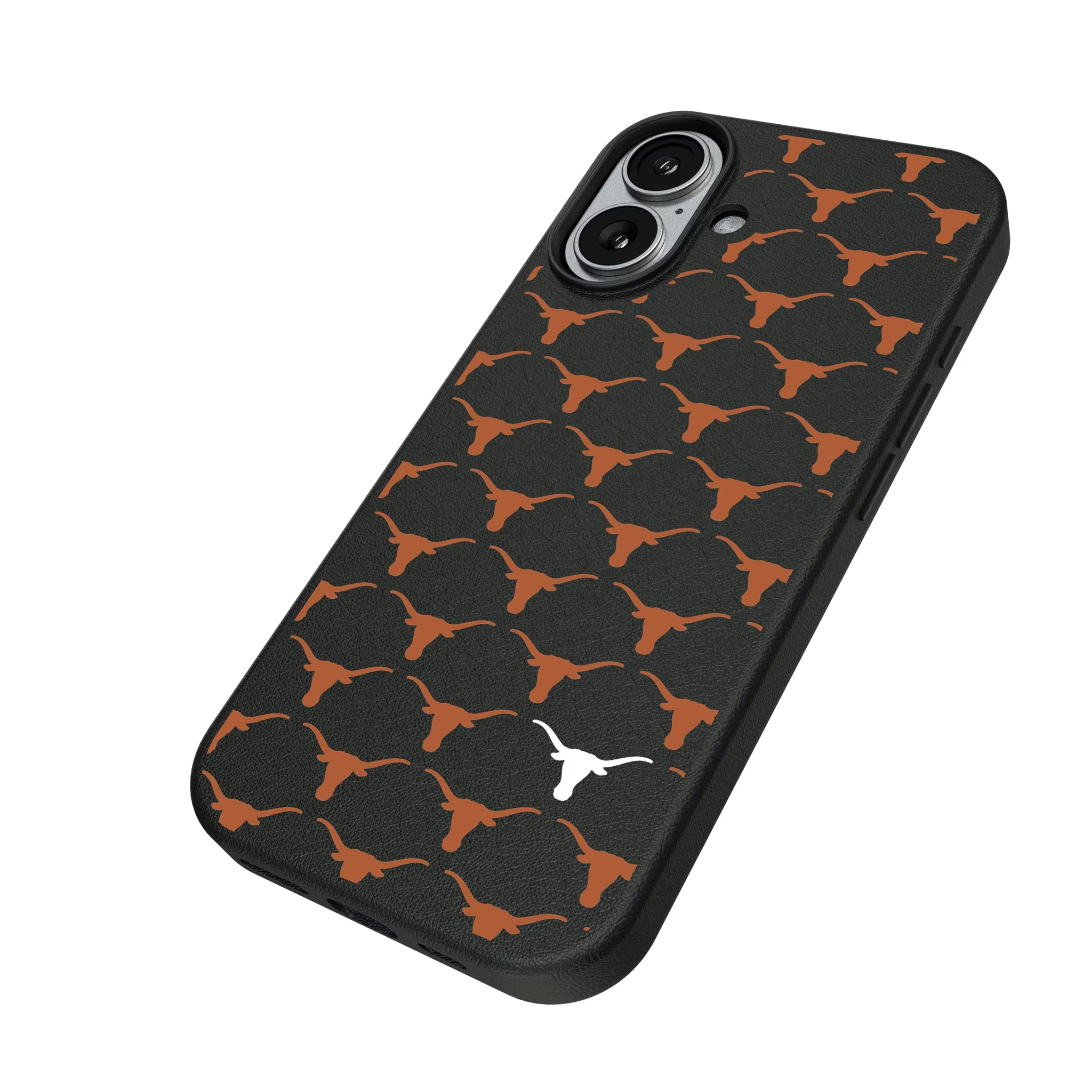 University of Texas Longhorns Fashion Pattern iPhone MagSafe Compatible Phone Case for Apple iPhone - Isometric View#Device_iPhone 17