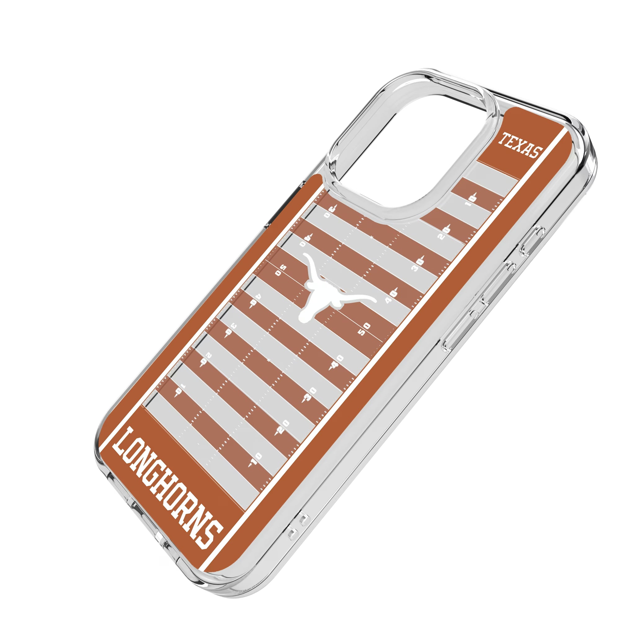 University of Texas Longhorns Field iPhone Clear Phone Case for Apple iPhone - Isometric View