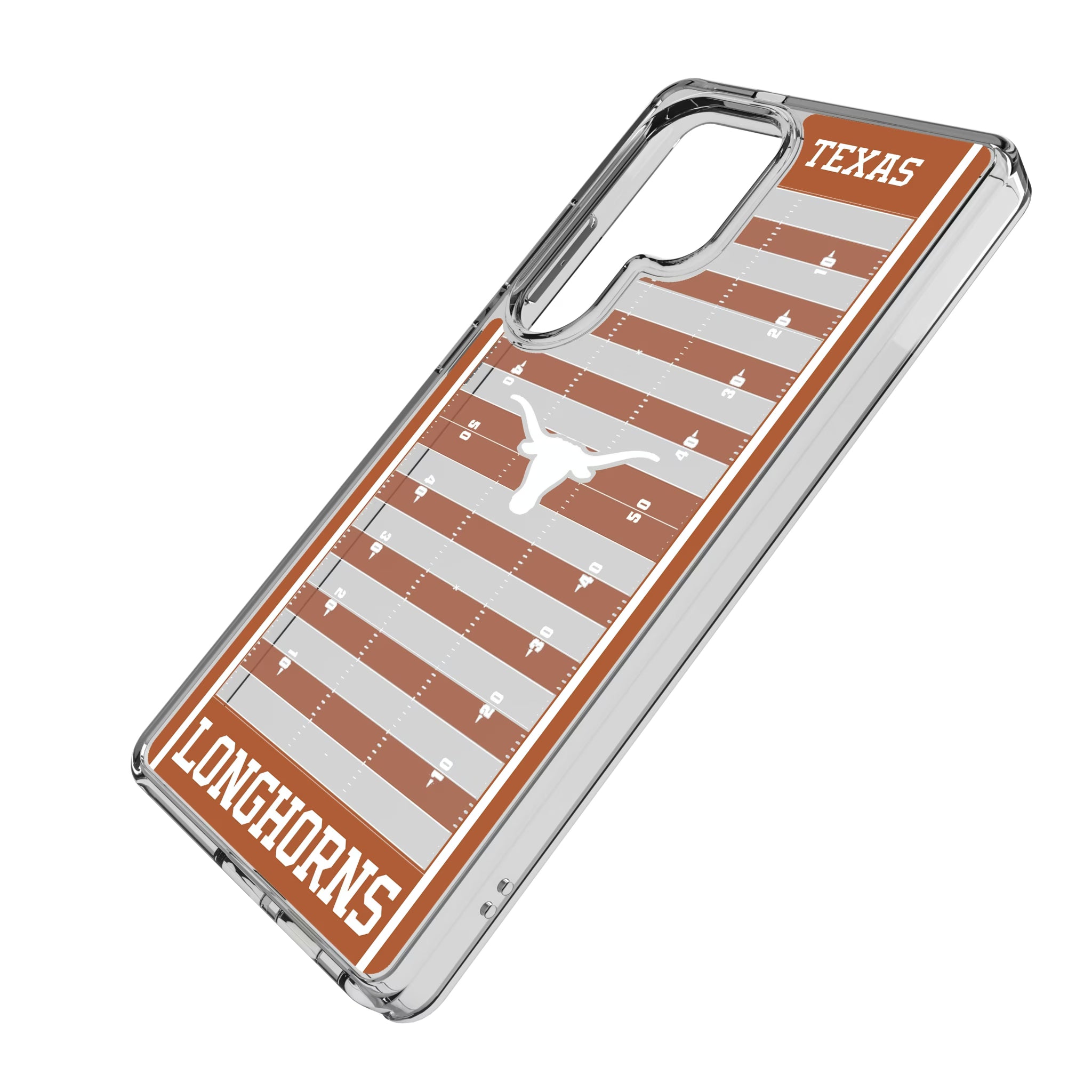 University of Texas Longhorns Field Galaxy Clear Phone Case for Samsung Galaxy - Isometric View