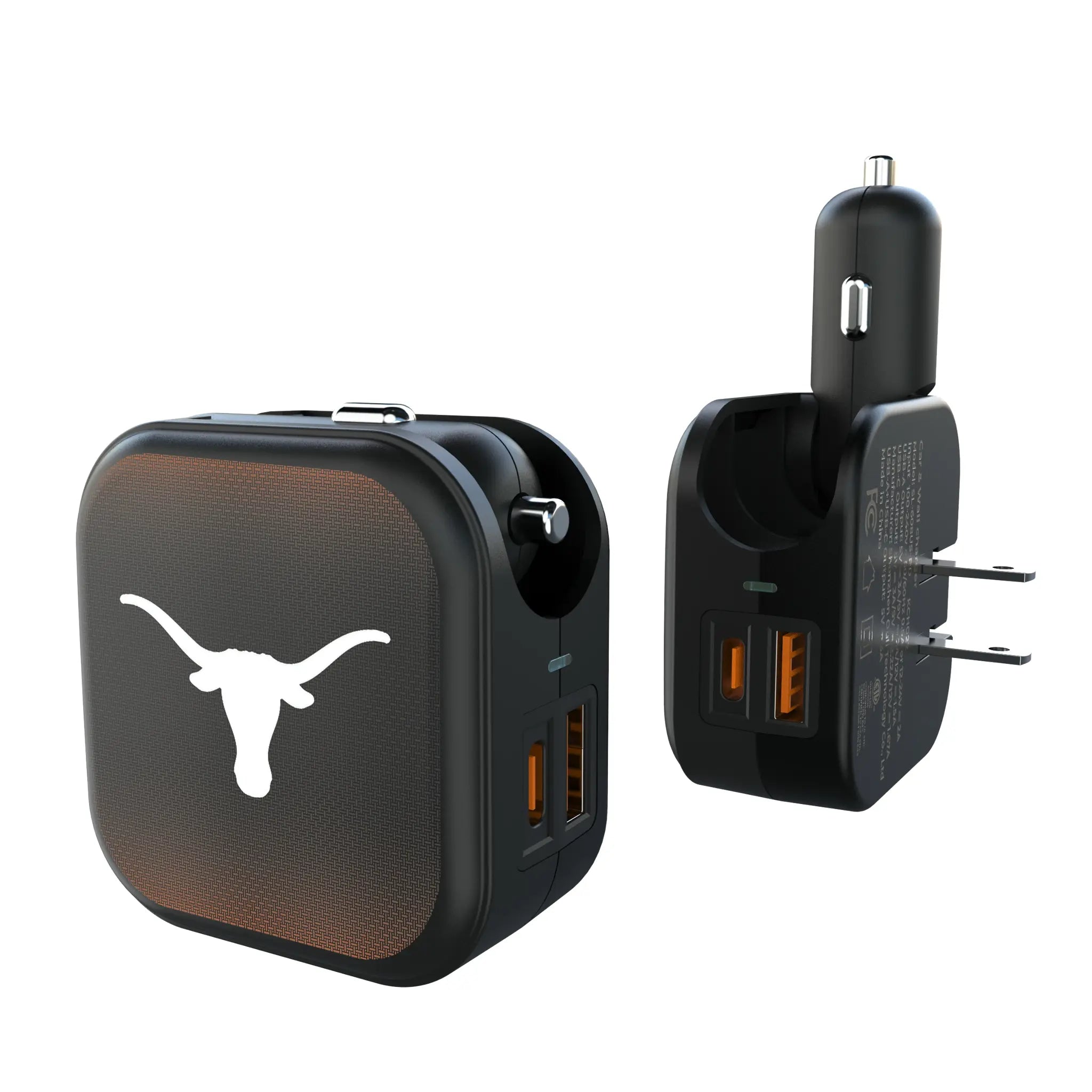 University of Texas Longhorns Linen 2 in 1 USB A/C Charger