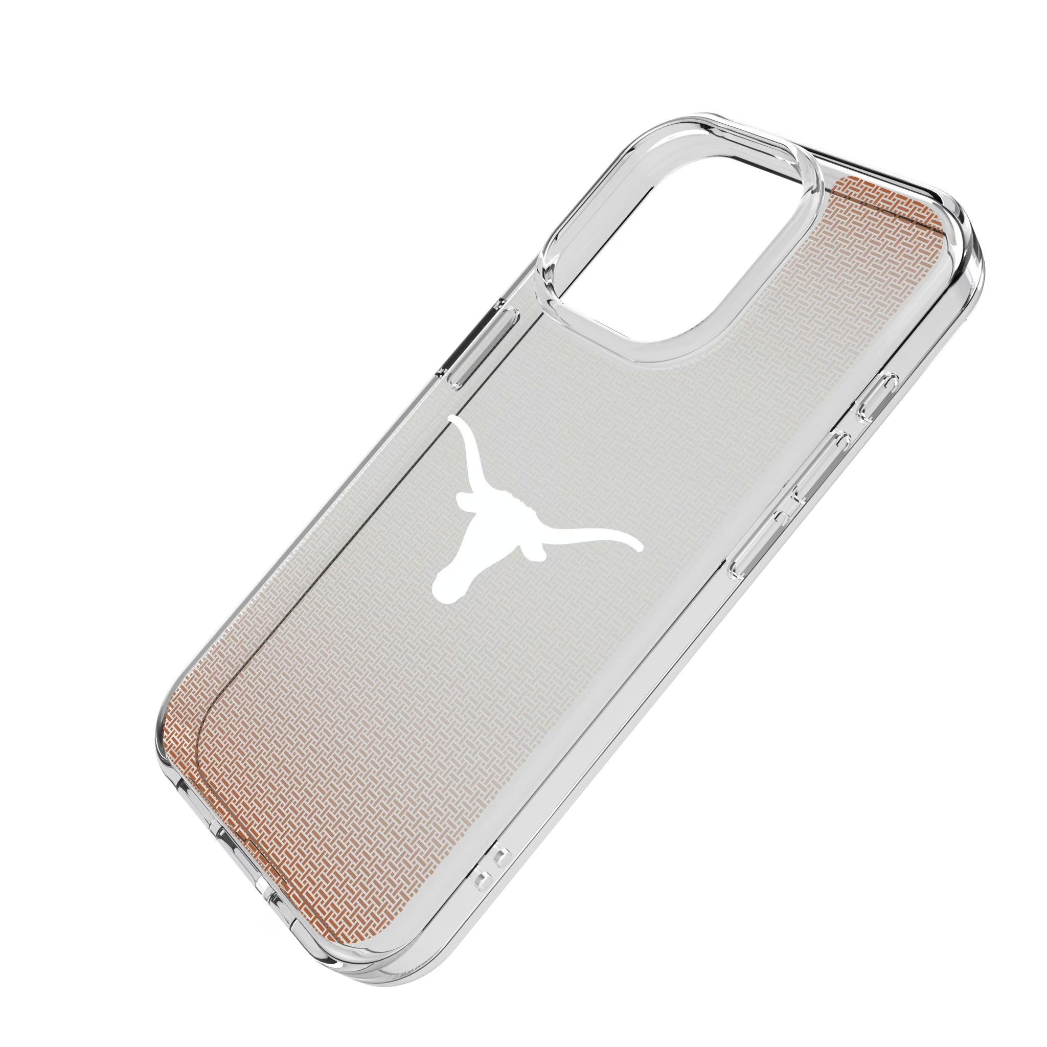 University of Texas Longhorns Linen iPhone Clear Phone Case for Apple iPhone - Isometric View