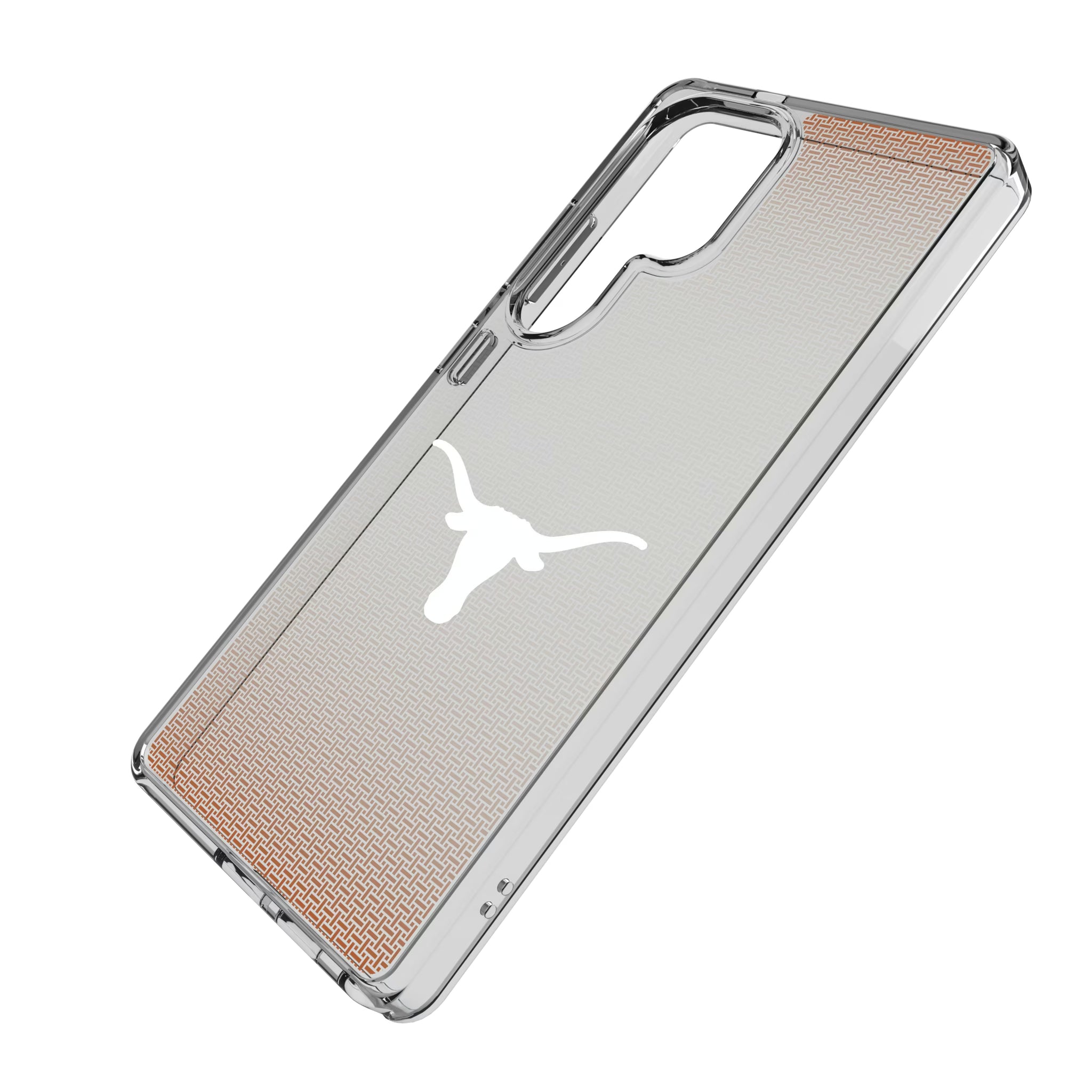 University of Texas Longhorns Linen Galaxy Clear Phone Case for Samsung Galaxy - Isometric View
