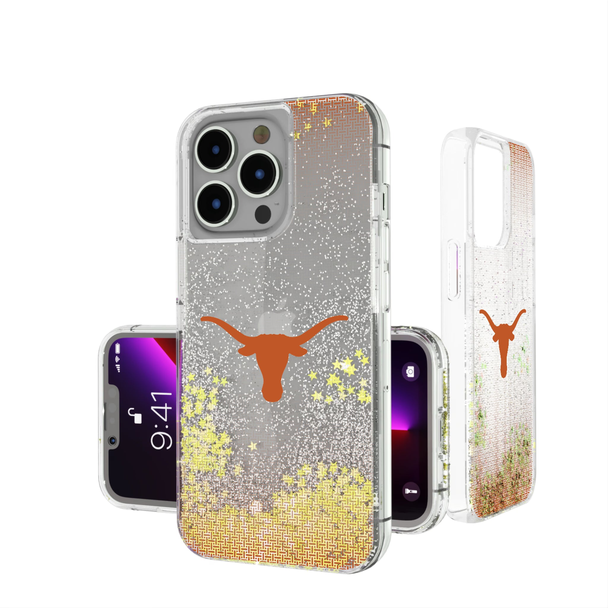 University of Texas Longhorns Linen iPhone Glitter Phone Case for Apple iPhone