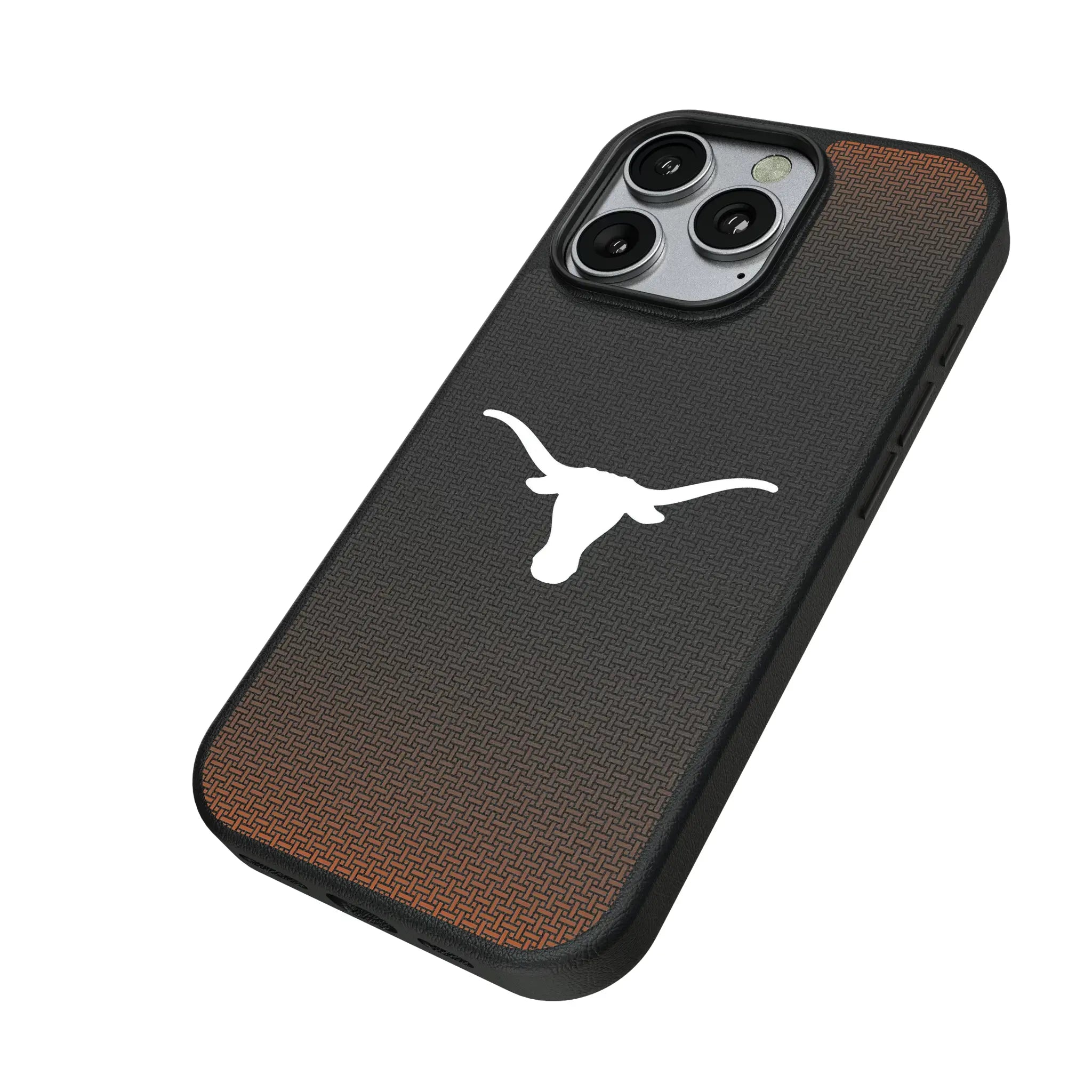 University of Texas Longhorns Linen iPhone MagSafe Compatible Phone Case for Apple iPhone - Isometric View