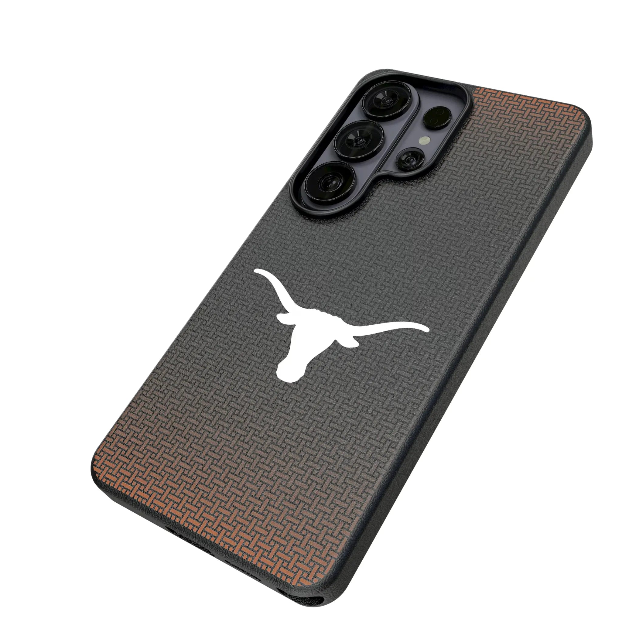 University of Texas Longhorns Linen Galaxy MagSafe Compatible Phone Case for Samsung Galaxy - Isometric View#Device_Galaxy S26 Ultra