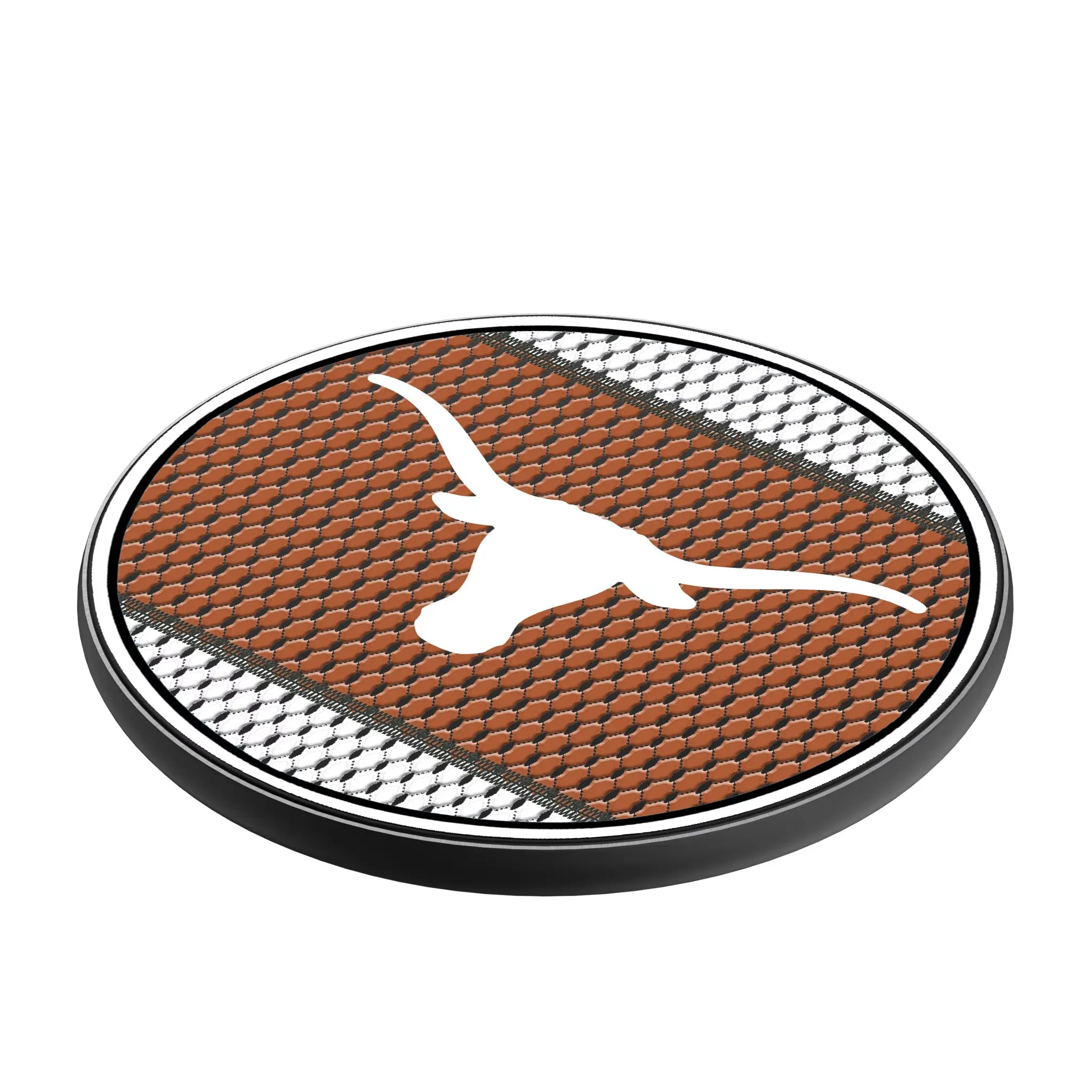 University of Texas Longhorns Mesh 15-Watt Wireless Charger - Isometric View