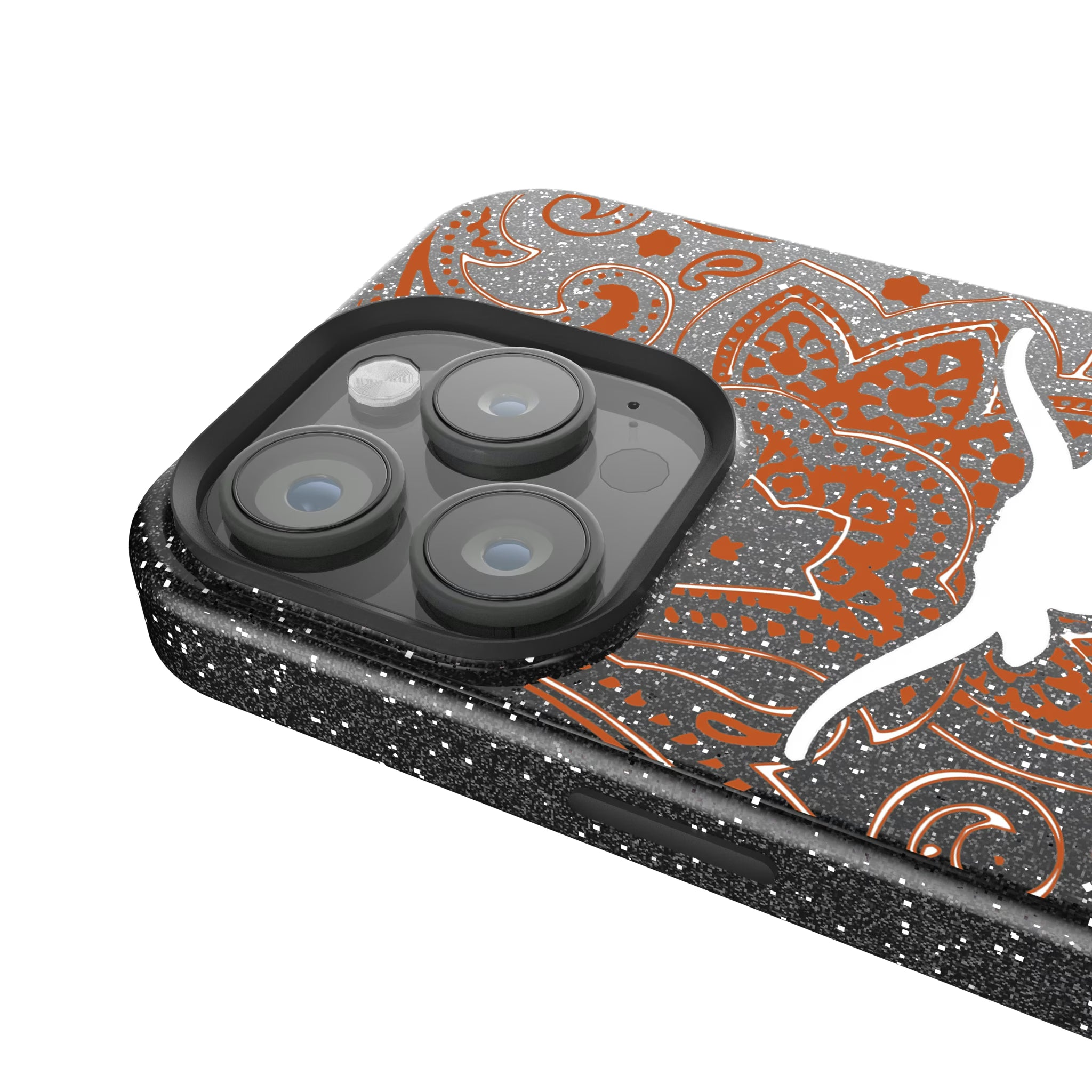 University of Texas Longhorns Paisley iPhone Bling Phone Case for Apple iPhone - Detail