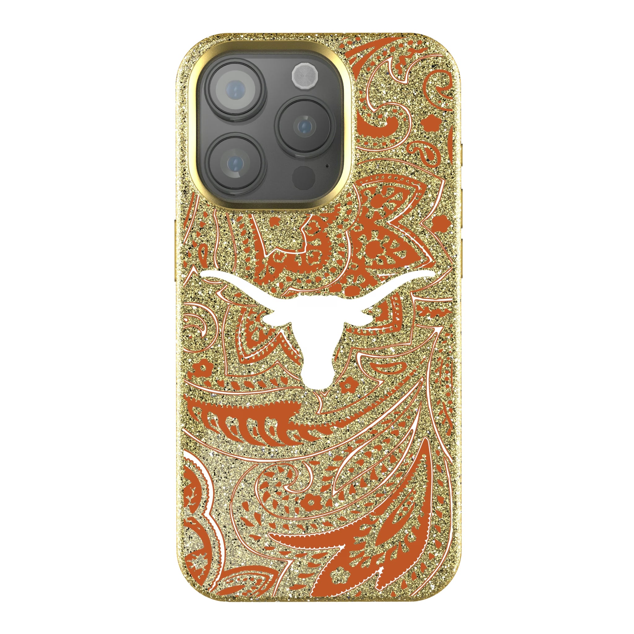 University of Texas Longhorns Paisley iPhone Bling Phone Case for Apple iPhone
