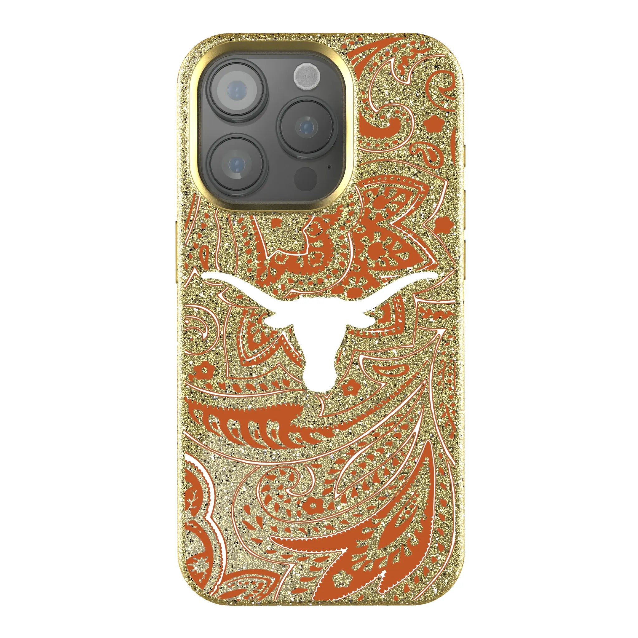 University of Texas Longhorns Paisley iPhone Bling Phone Case for Apple iPhone