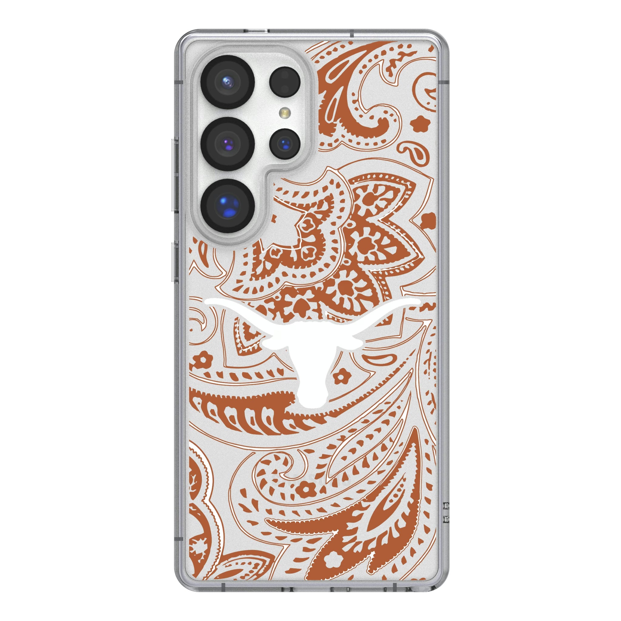 University of Texas Longhorns Paisley Galaxy Clear Phone Case for Samsung Galaxy