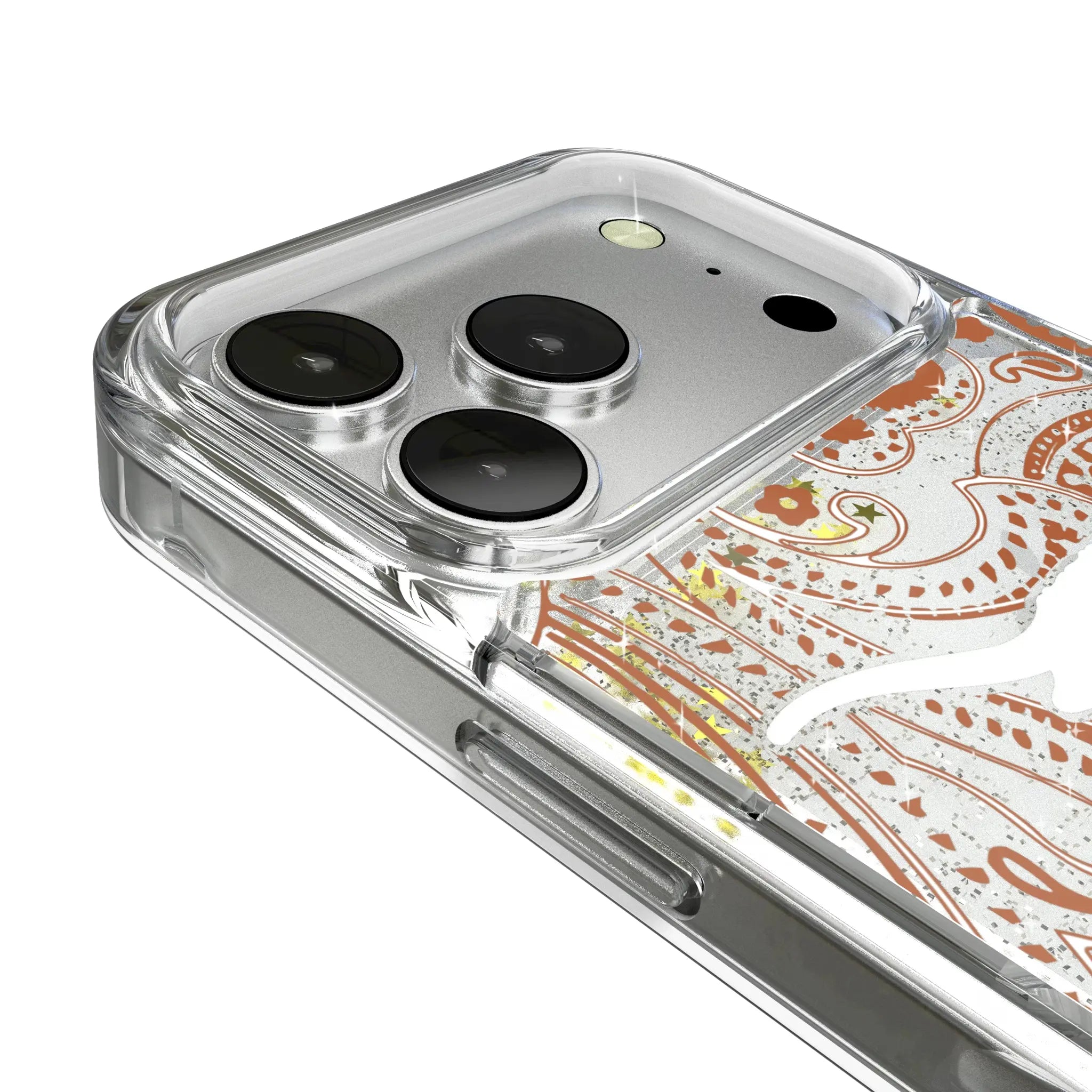 University of Texas Longhorns Paisley iPhone Glitter Phone Case for Apple iPhone - Detail