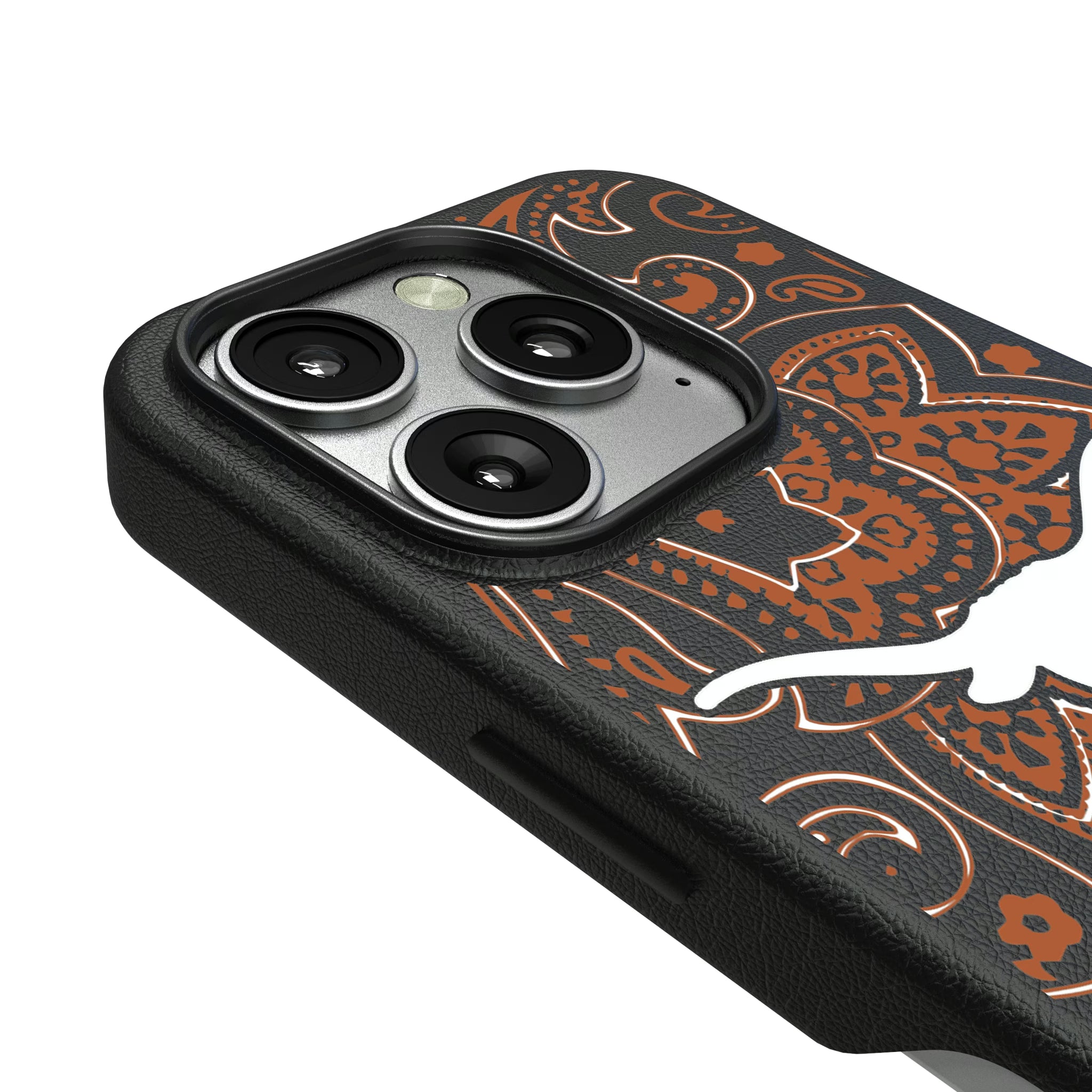University of Texas Longhorns Paisley iPhone MagSafe Compatible Phone Case for Apple iPhone - Detail