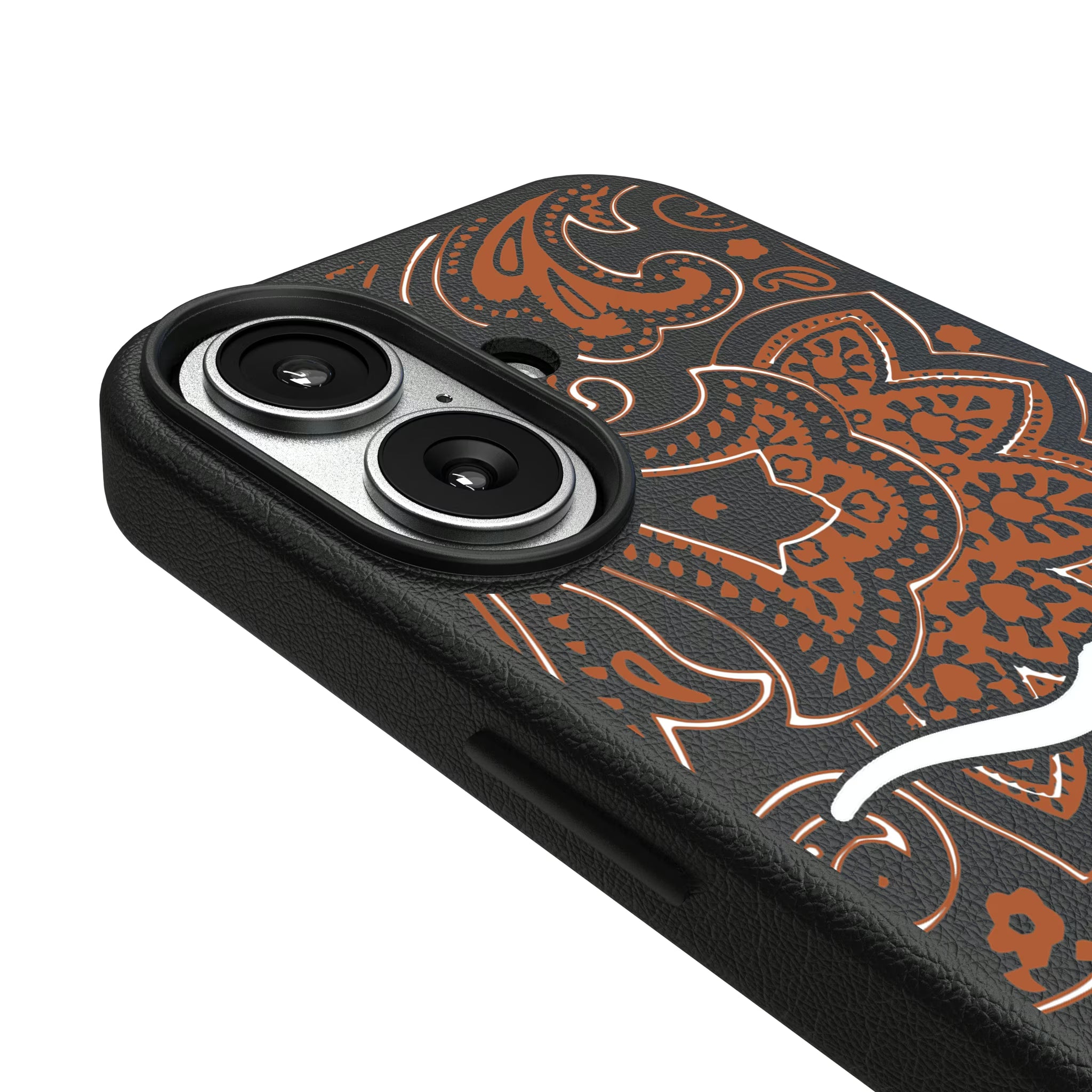 University of Texas Longhorns Paisley iPhone MagSafe Compatible Phone Case for Apple iPhone - Detail#Device_iPhone 17