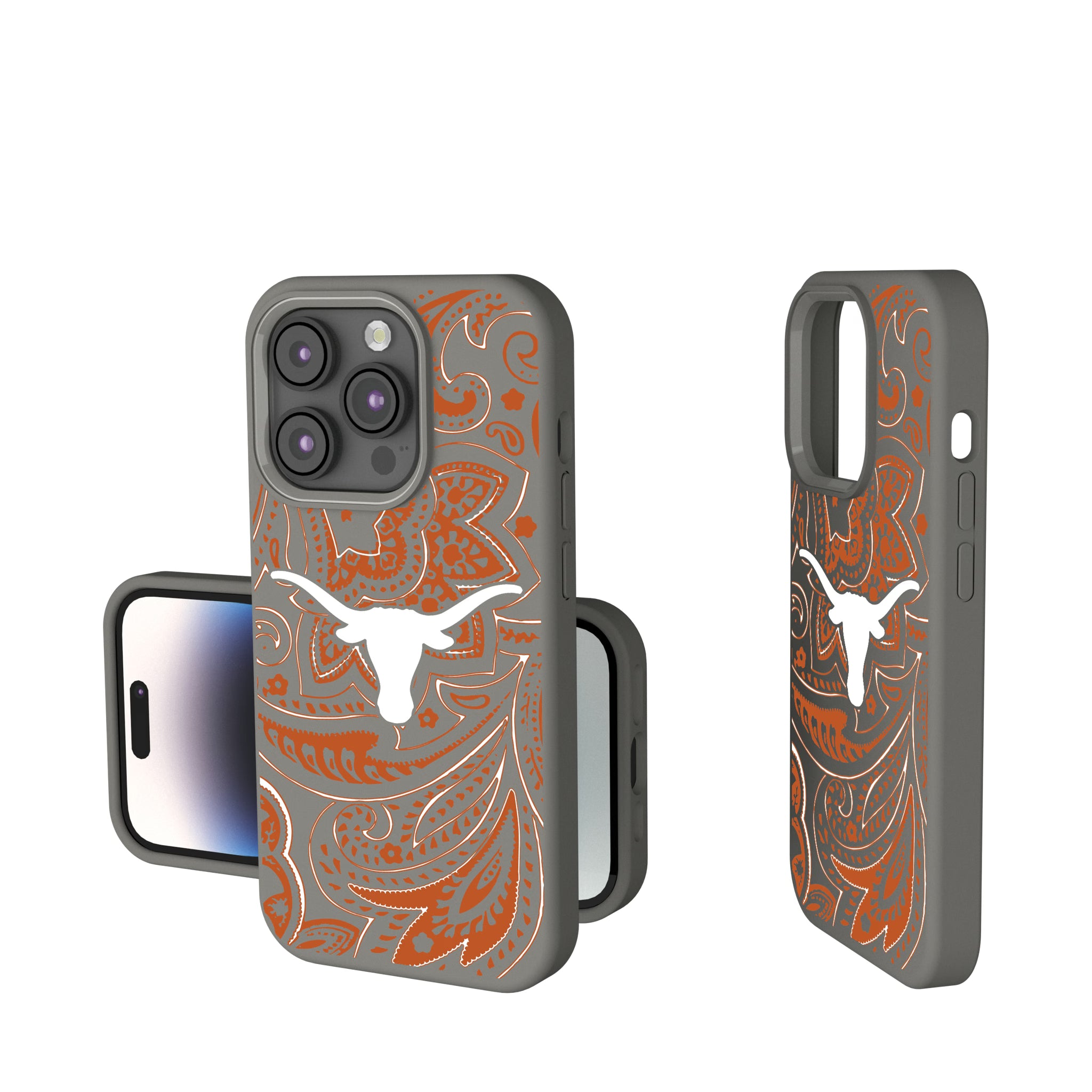 University of Texas Longhorns Paisley iPhone Soft Touch Phone Case for Apple iPhone