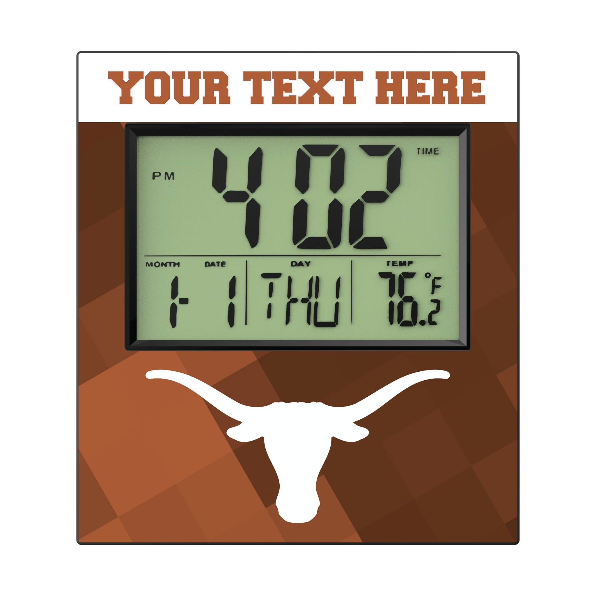 University of Texas Longhorns Personalized Color Block Wall Clock