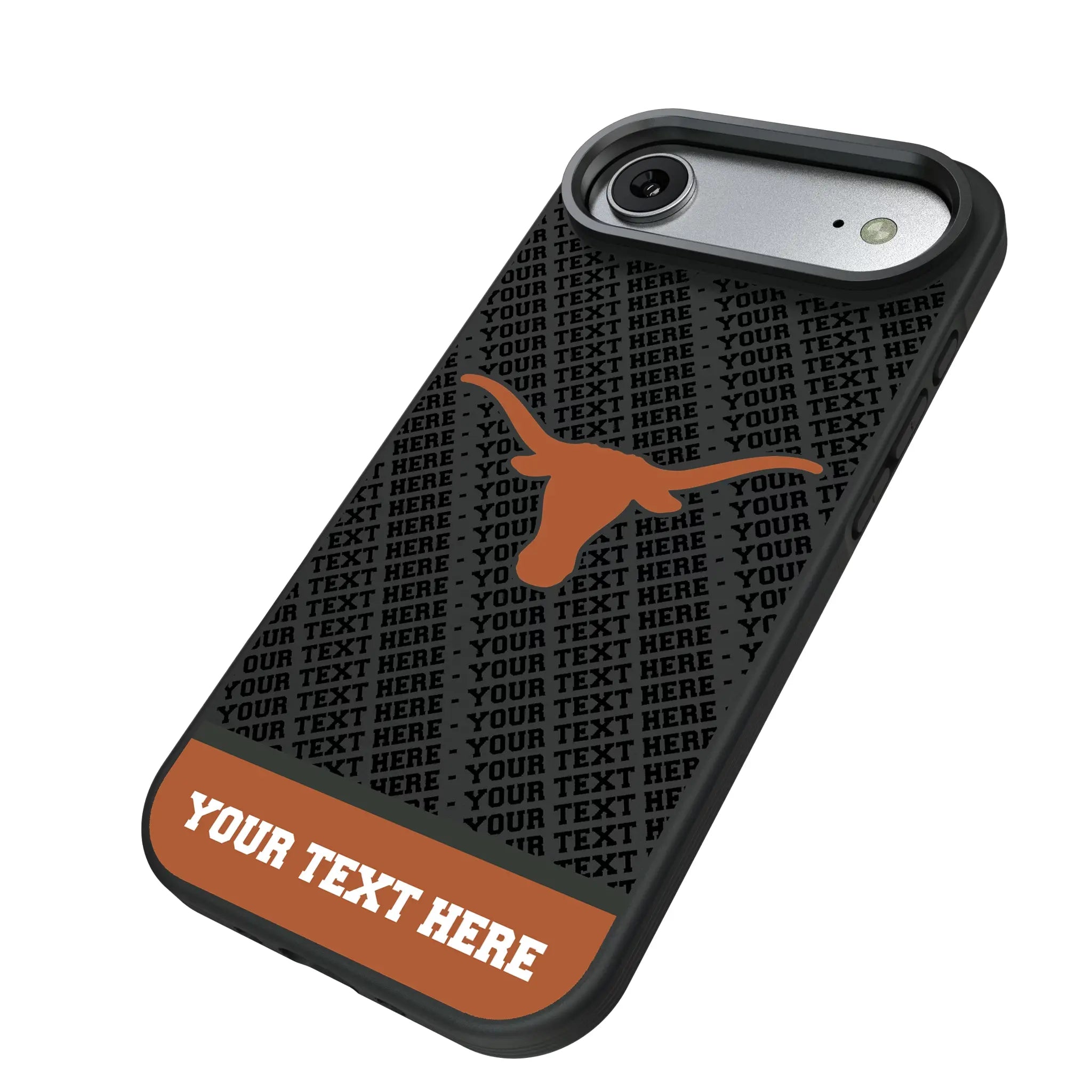 University of Texas Longhorns Personalized EndZone Plus iPhone Bump Phone Case for Apple iPhone - Isometric View#Device_iPhone Air