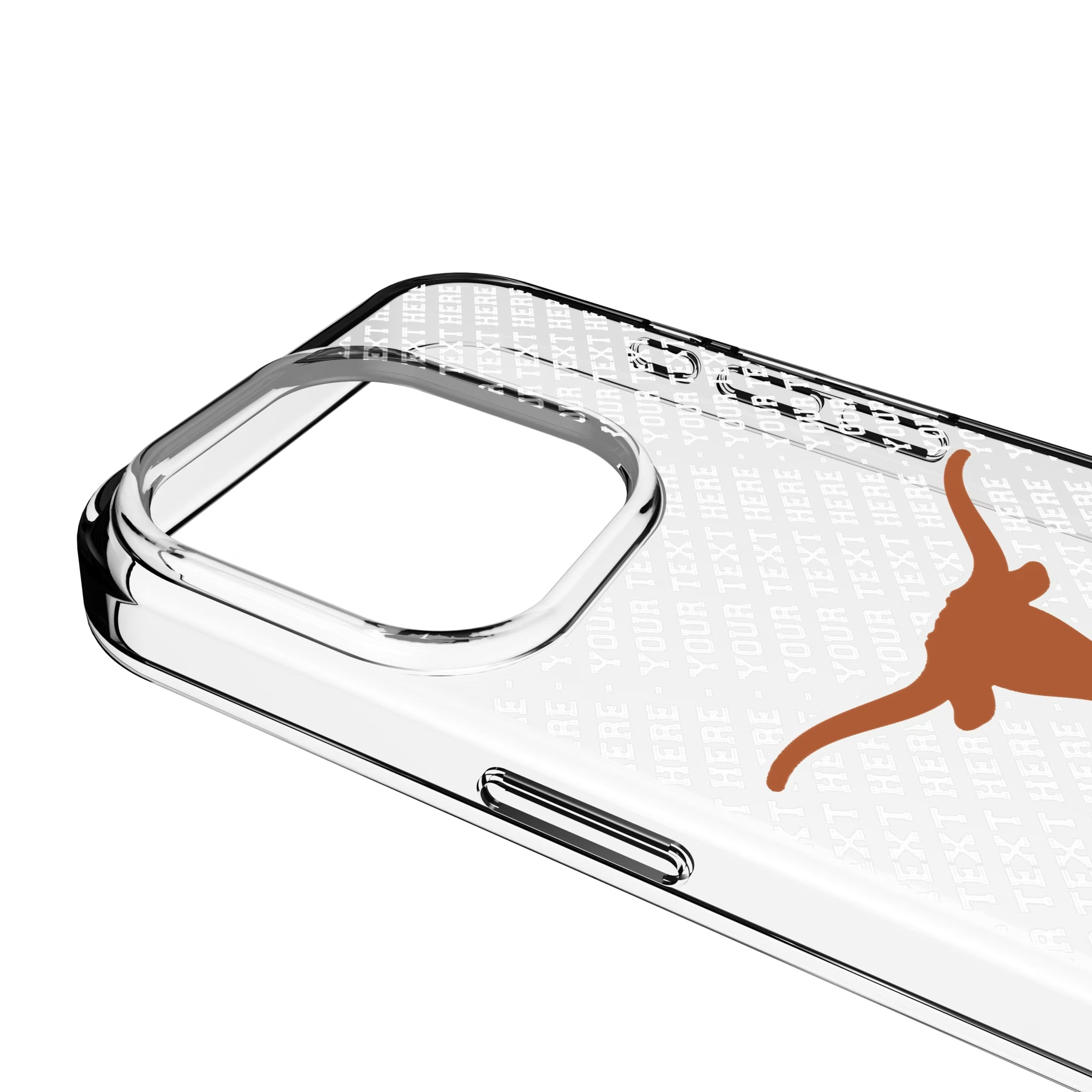 University of Texas Longhorns Personalized EndZone Plus iPhone Clear Phone Case for Apple iPhone - Detail