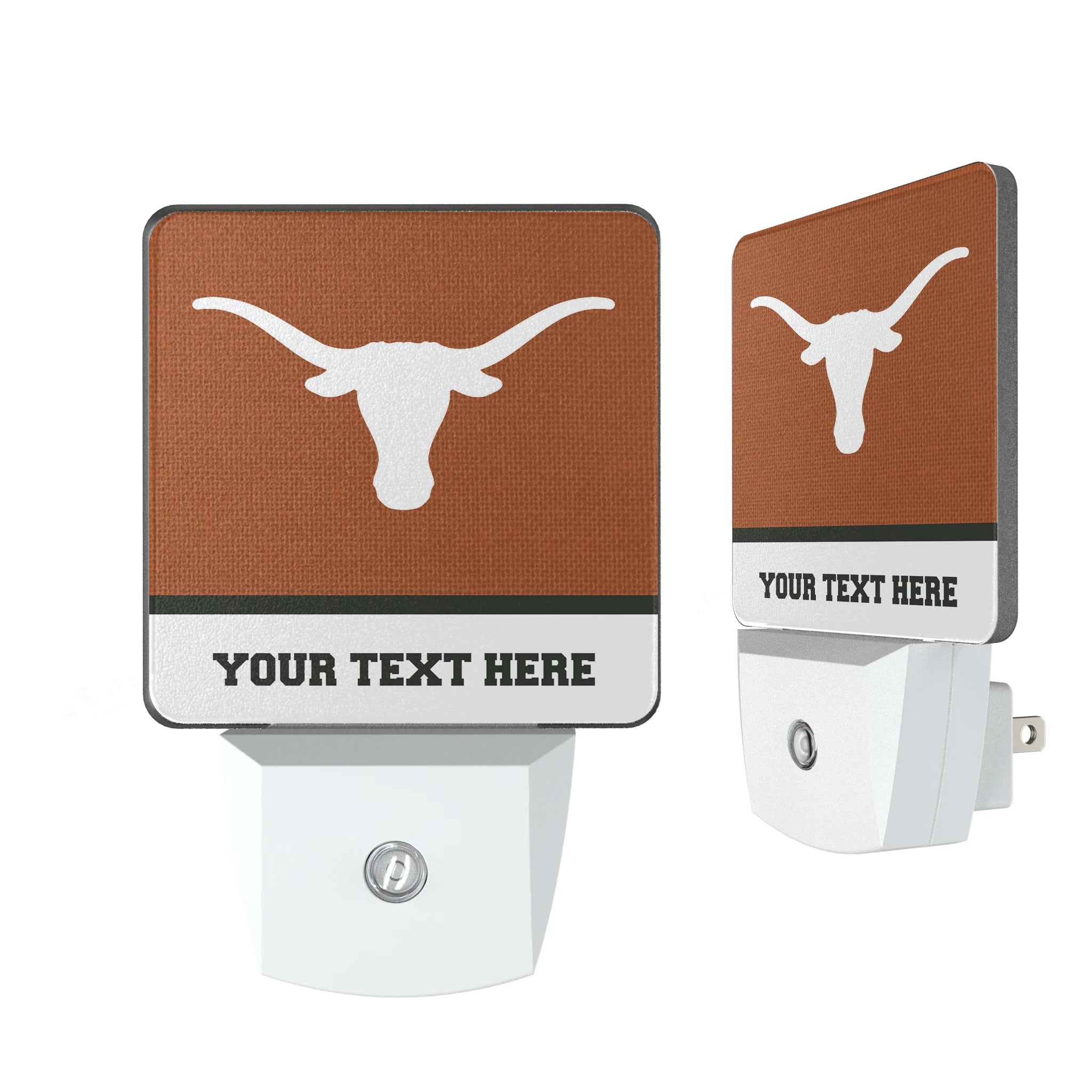 University of Texas Longhorns Personalized Endzone Solid Night Light 2-Pack