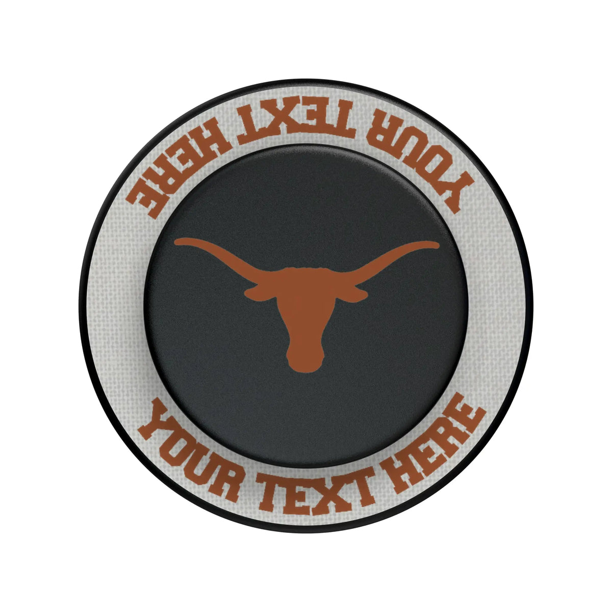 University of Texas Longhorns Personalized Endzone Solid Popsockets Round Magnetic