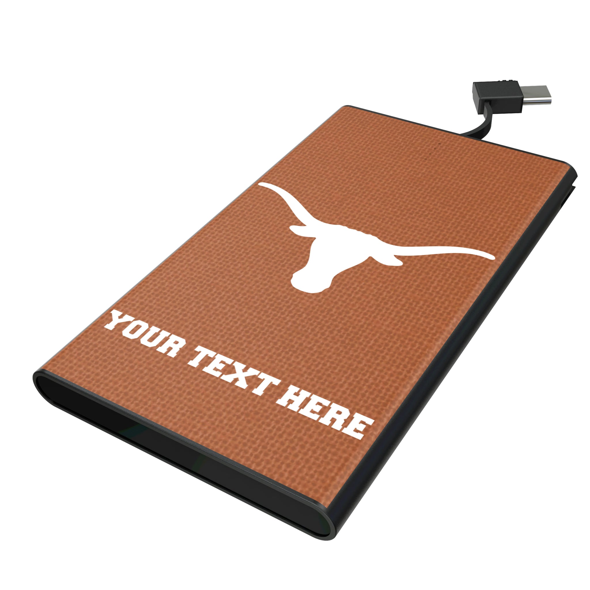 University of Texas Longhorns Personalized Solid 5000mAh Flat Powerbank