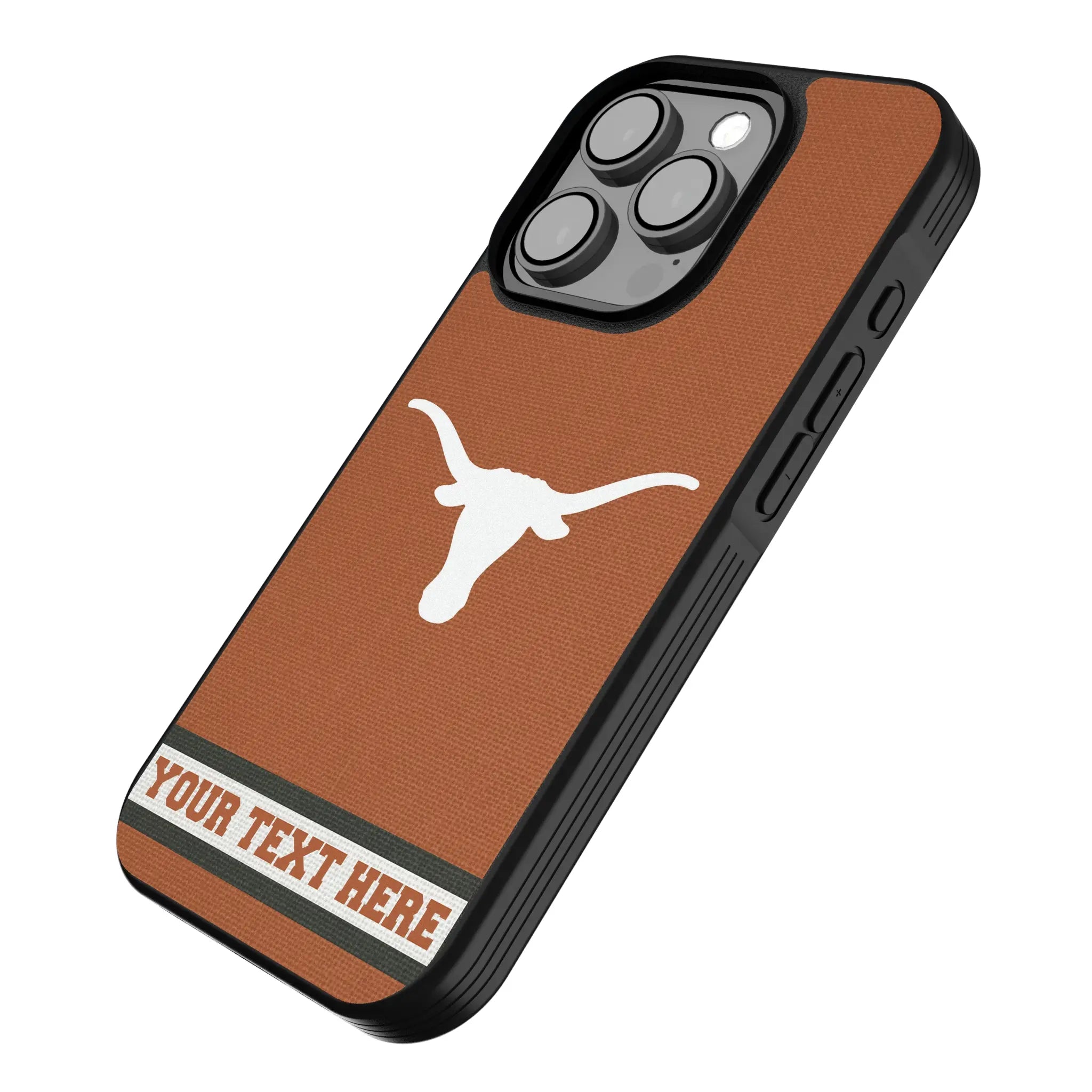 University of Texas Longhorns Personalized Stripe iPhone Bump Phone Case for Apple iPhone - Isometric View