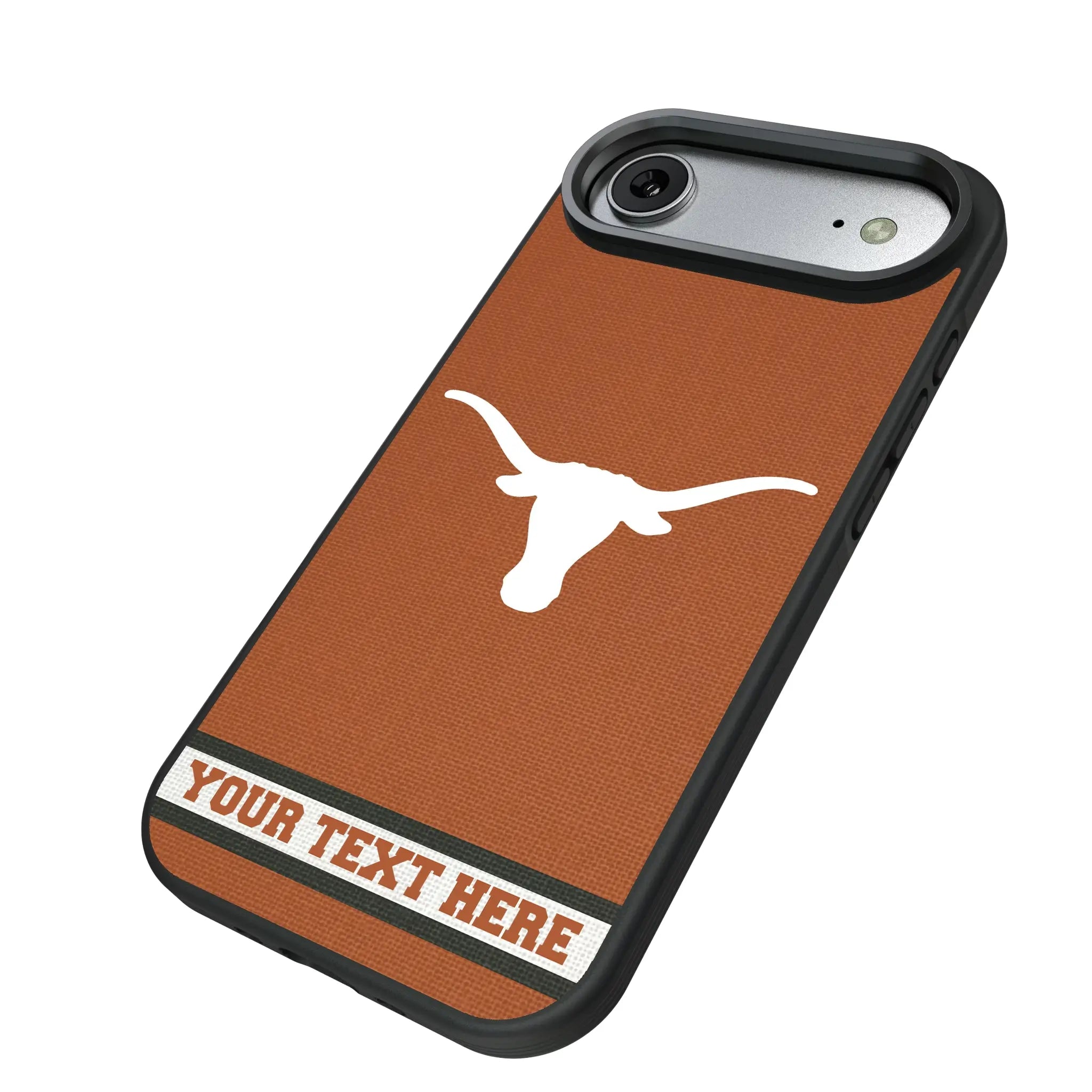 University of Texas Longhorns Personalized Stripe iPhone Bump Phone Case for Apple iPhone - Isometric View#Device_iPhone Air