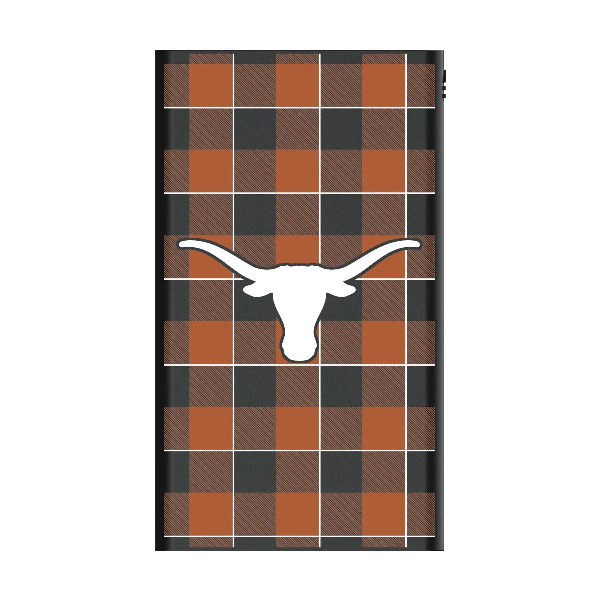University of Texas Longhorns Plaid 5000mAh Flat Power Bank