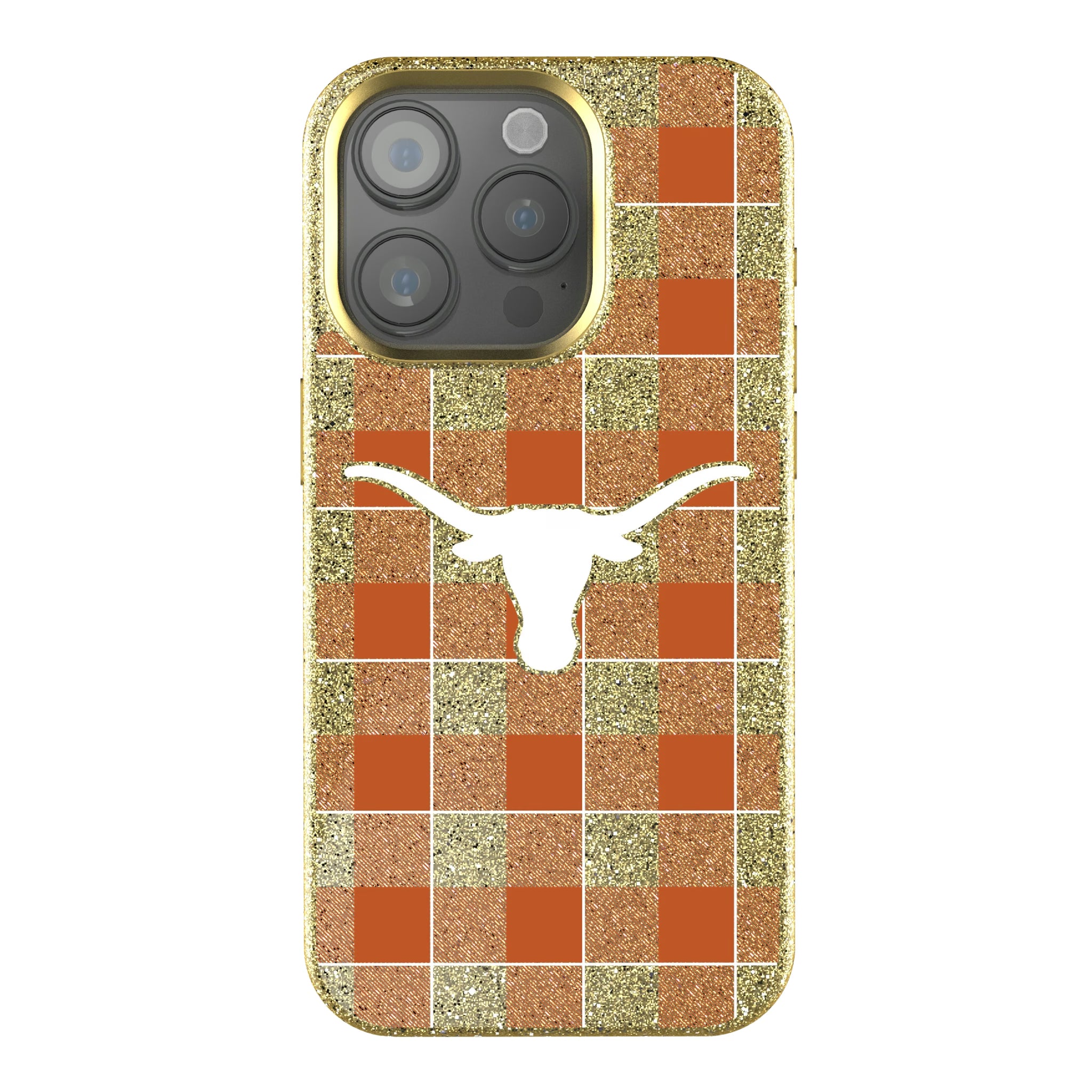 University of Texas Longhorns Plaid iPhone Bling Phone Case for Apple iPhone