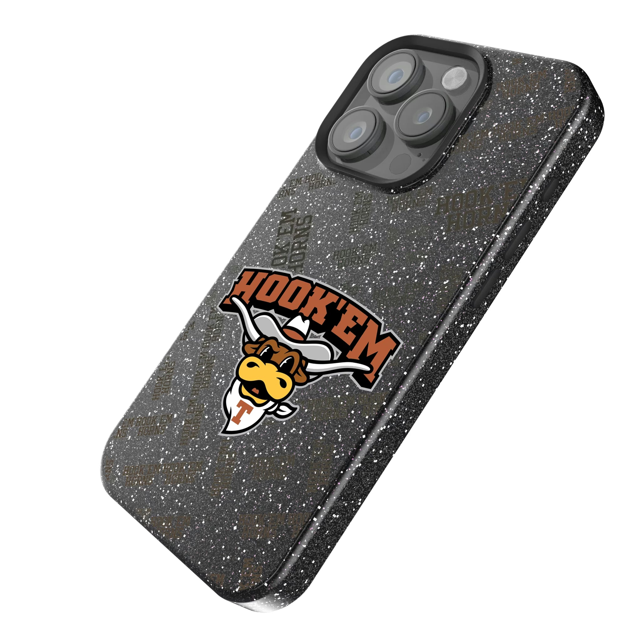 University of Texas Longhorns Quadtile iPhone Bling Phone Case for Apple iPhone - Isometric View
