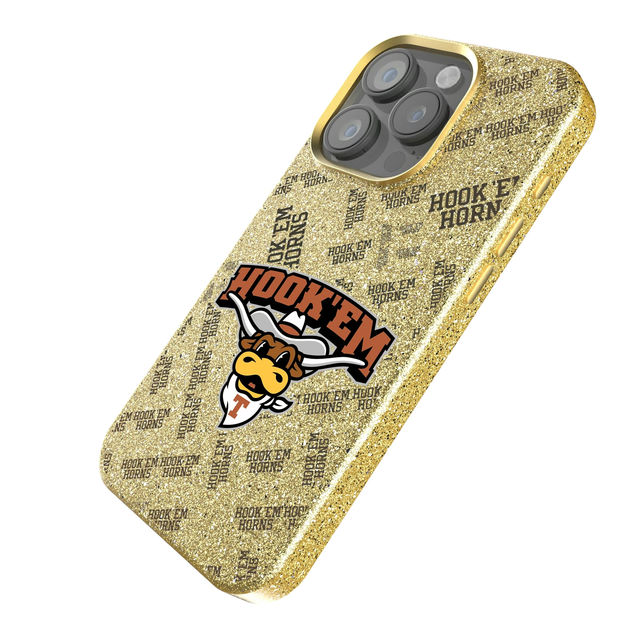 University of Texas Longhorns Quadtile iPhone Bling Phone Case for Apple iPhone - Isometric View