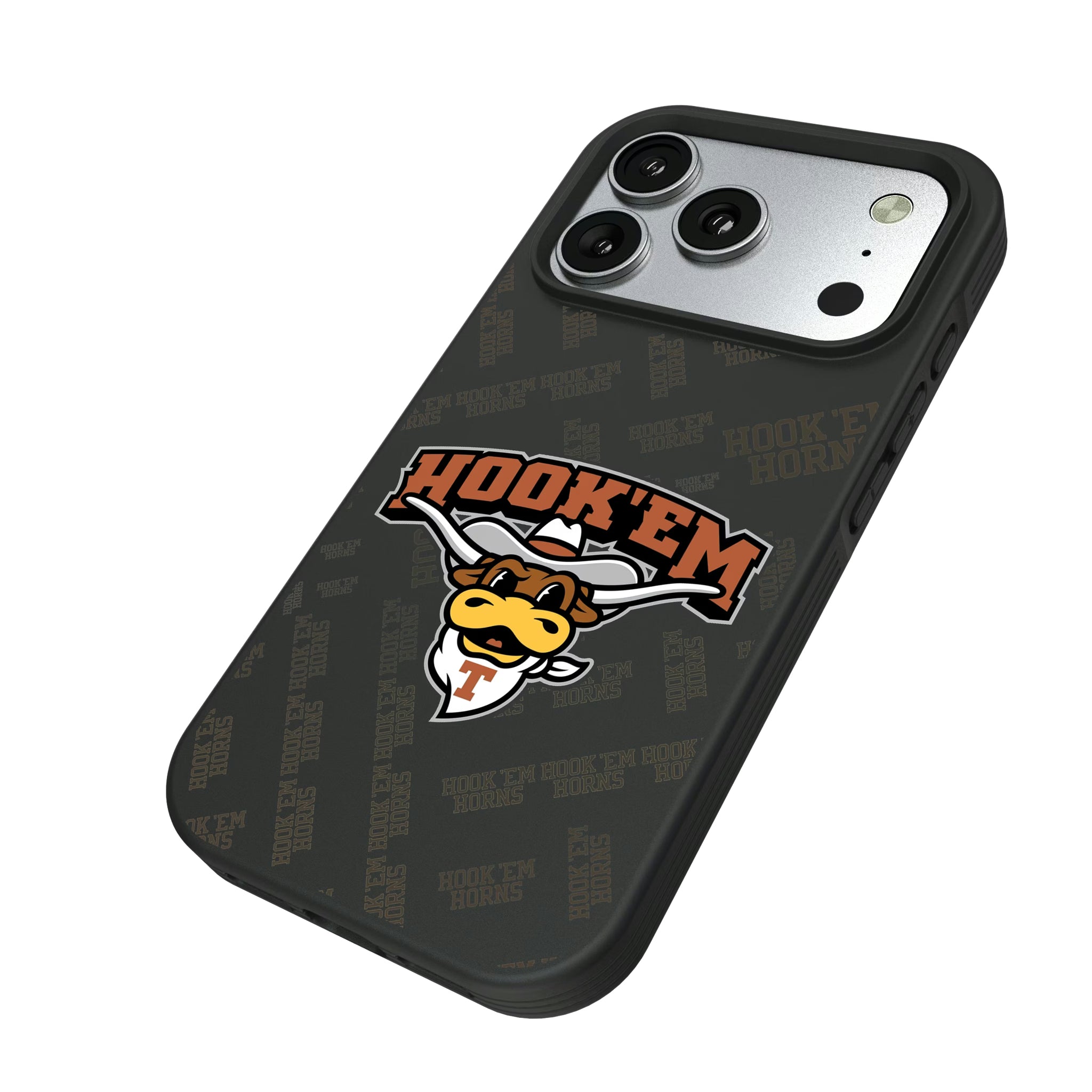 University of Texas Longhorns Quadtile iPhone Bump Phone Case for Apple iPhone - Isometric View#Device_iPhone 17 Pro