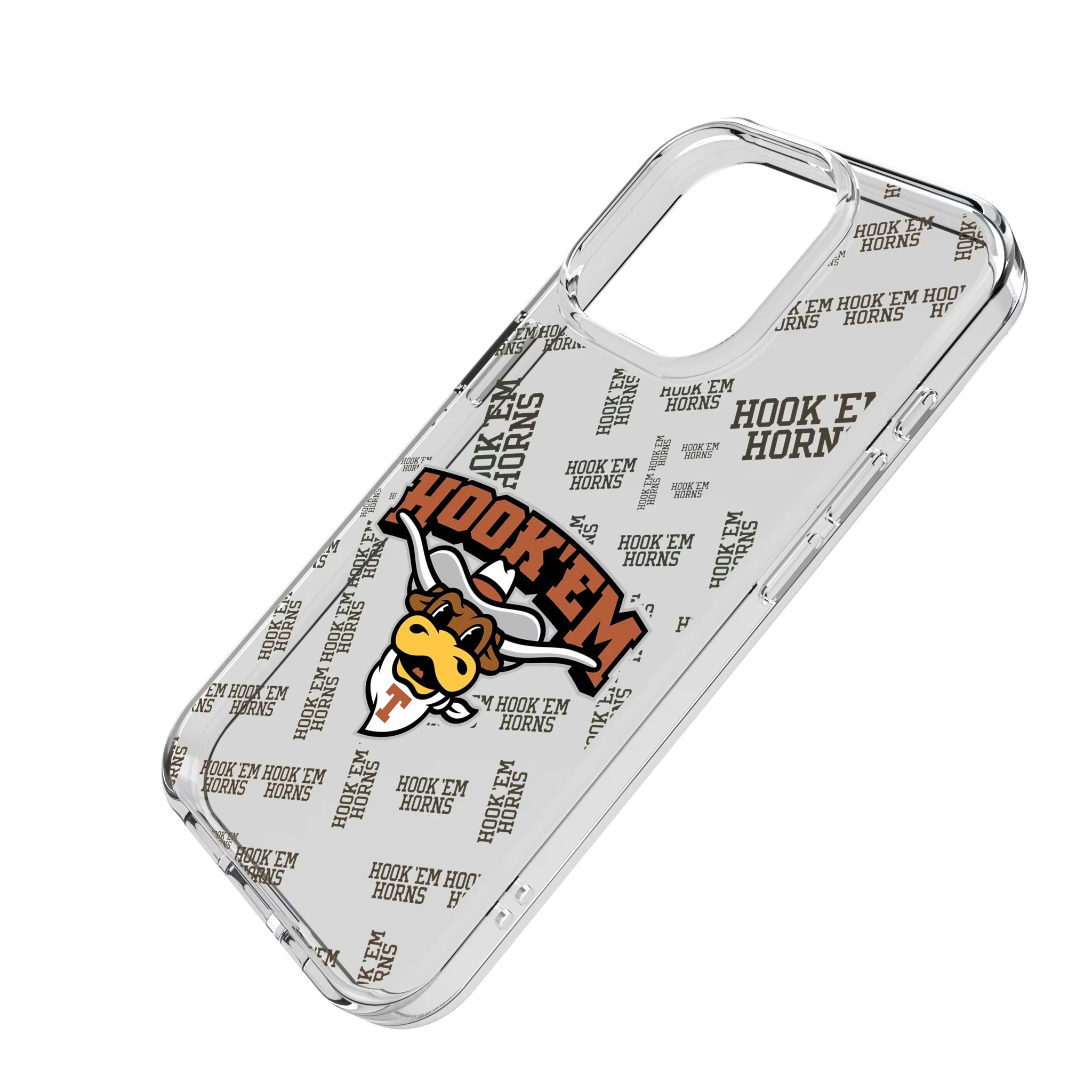 University of Texas Longhorns Quadtile iPhone Clear Phone Case for Apple iPhone - Isometric View