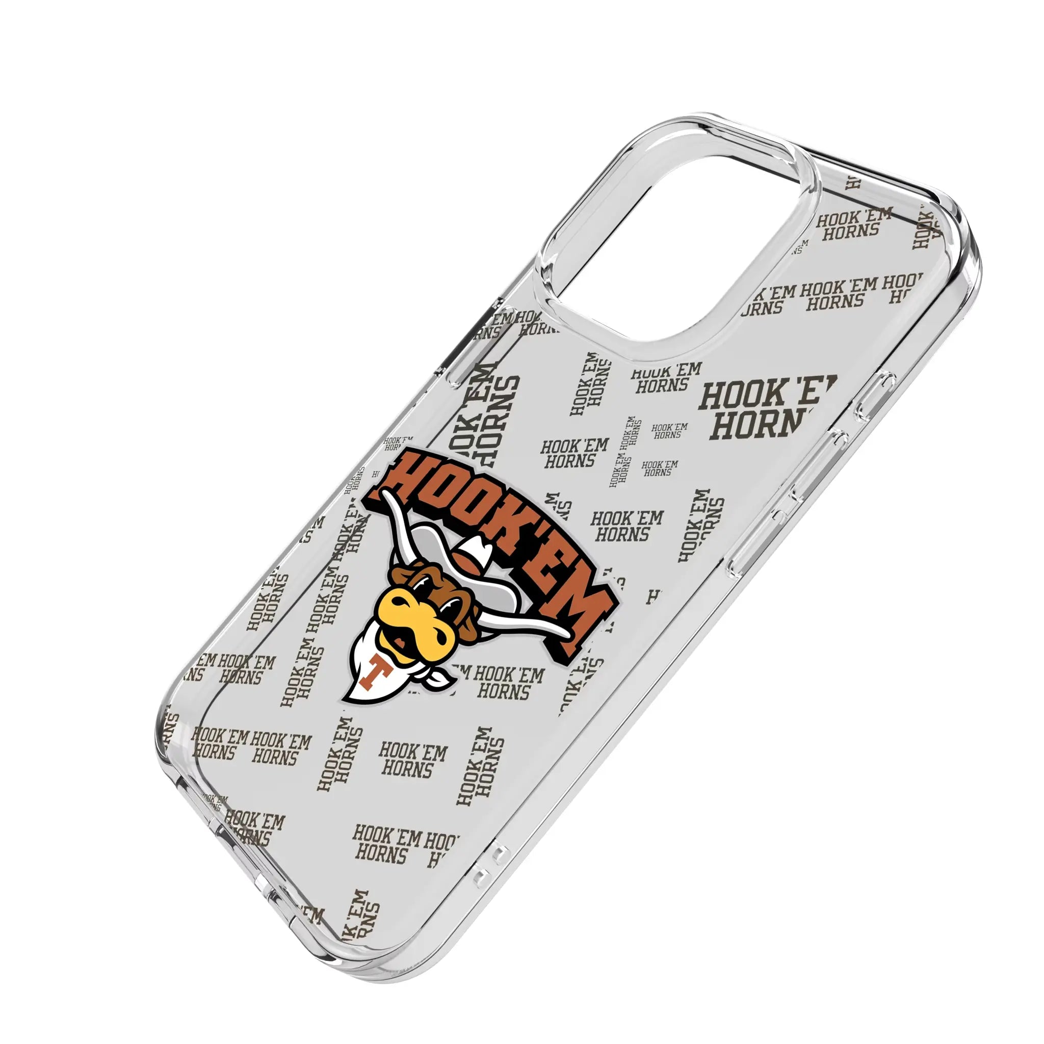 University of Texas Longhorns Quadtile iPhone Clear Phone Case for Apple iPhone - Isometric View