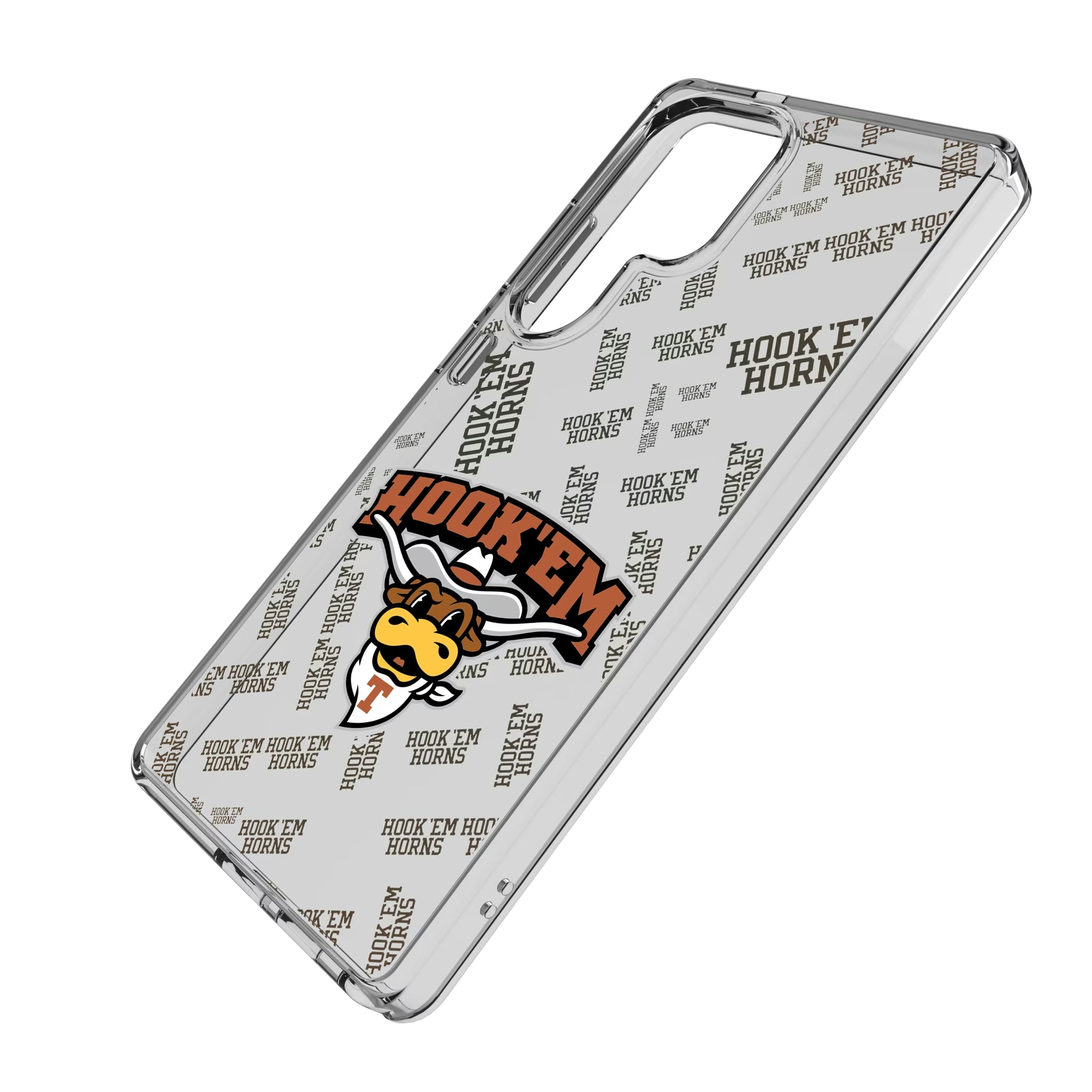 University of Texas Longhorns Quadtile Galaxy Clear Phone Case for Samsung Galaxy - Isometric View