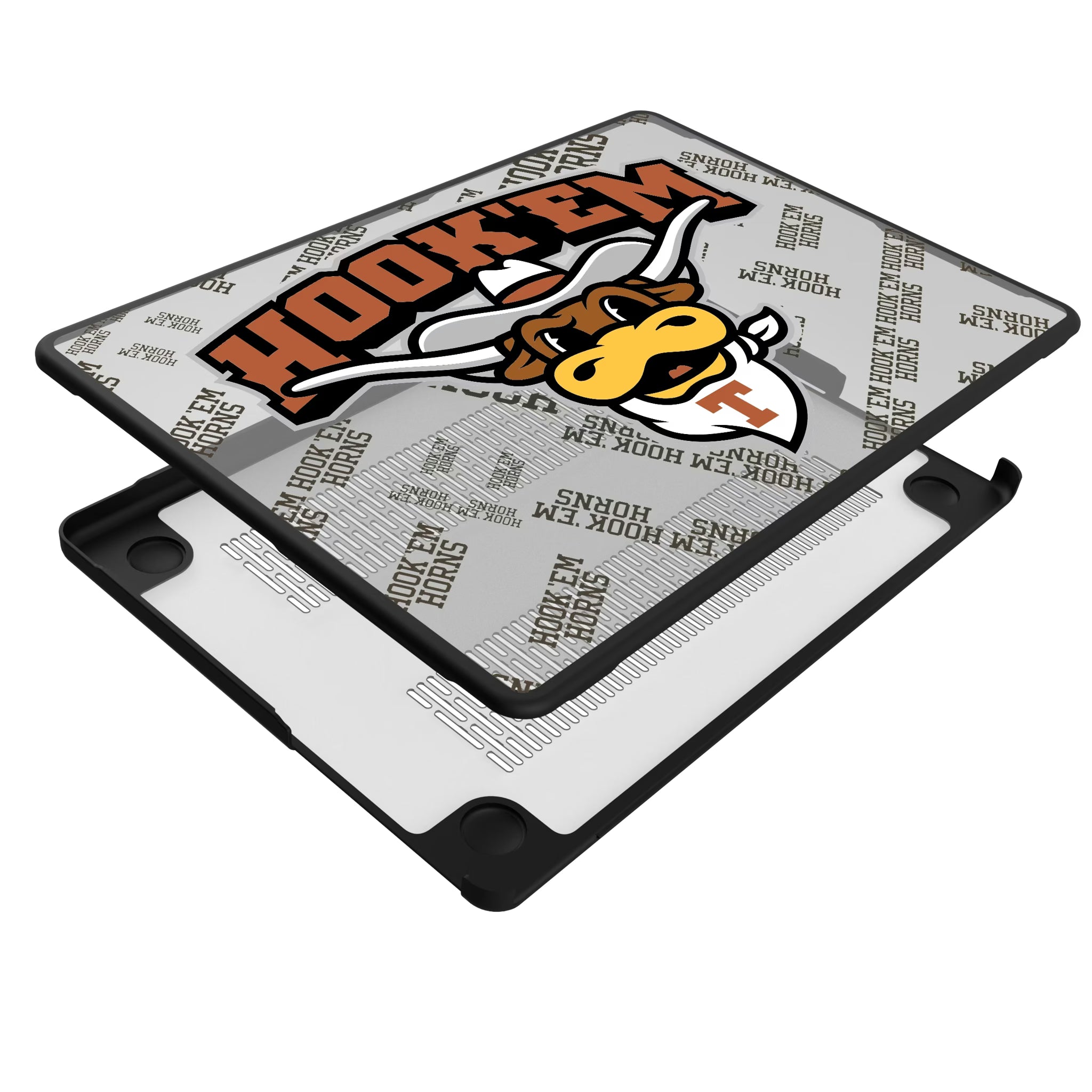 University of Texas Longhorns Quadtile MacBook Laptop Case for Apple MacBook - Isometric View#Device_MacBook Pro (14-inch, 2021) / MacBook Pro (14-inch, 2023) / MacBook Pro (14-inch, 2024)
