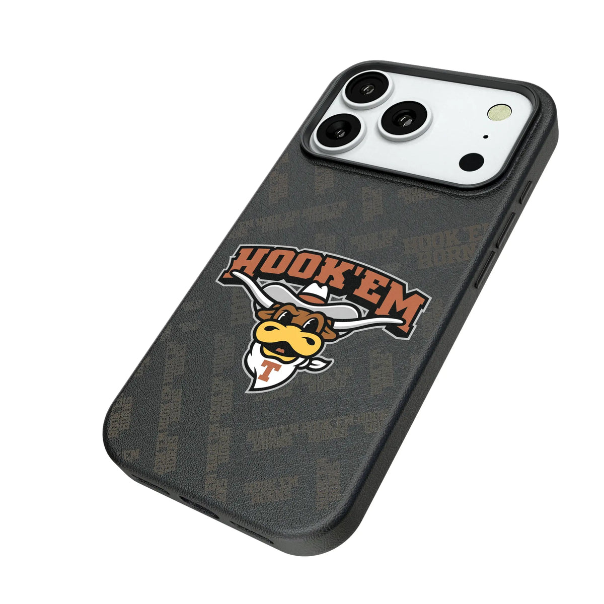 University of Texas Longhorns Quadtile iPhone MagSafe Compatible Phone Case for Apple iPhone - Isometric View#Device_iPhone 18 Pro