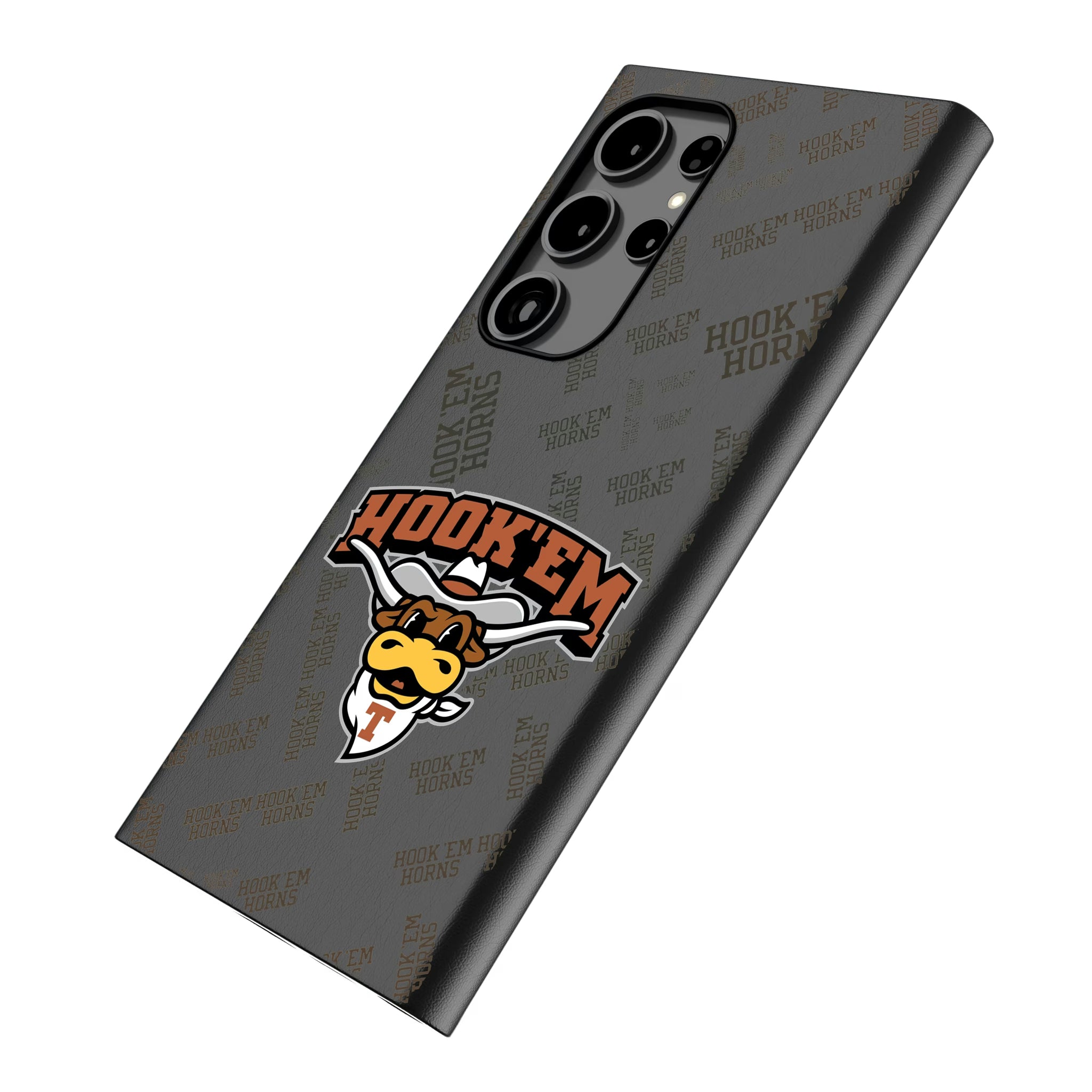 University of Texas Longhorns Quadtile Galaxy MagSafe Compatible Phone Case for Samsung Galaxy - Isometric View