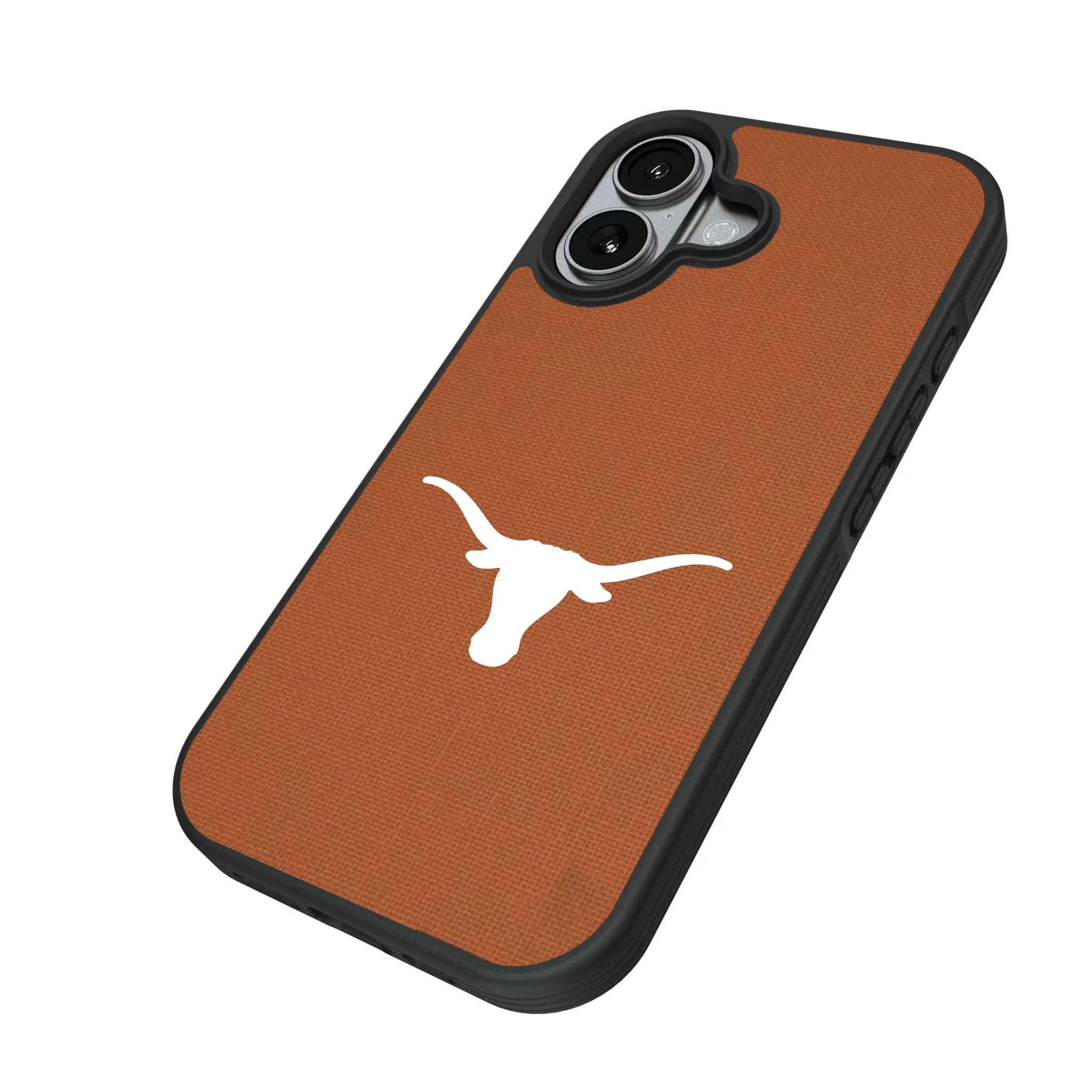 University of Texas Longhorns Solid iPhone Bump Phone Case for Apple iPhone - Isometric View#Device_iPhone 17