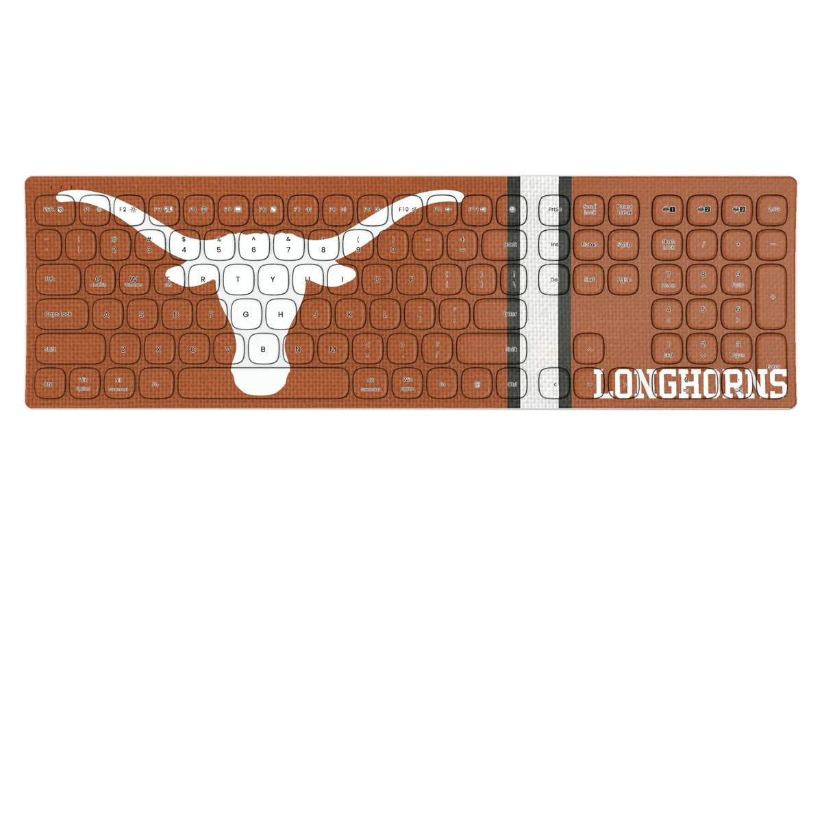 University of Texas Longhorns Stripe KKB605 Curved Wireless Keyboard