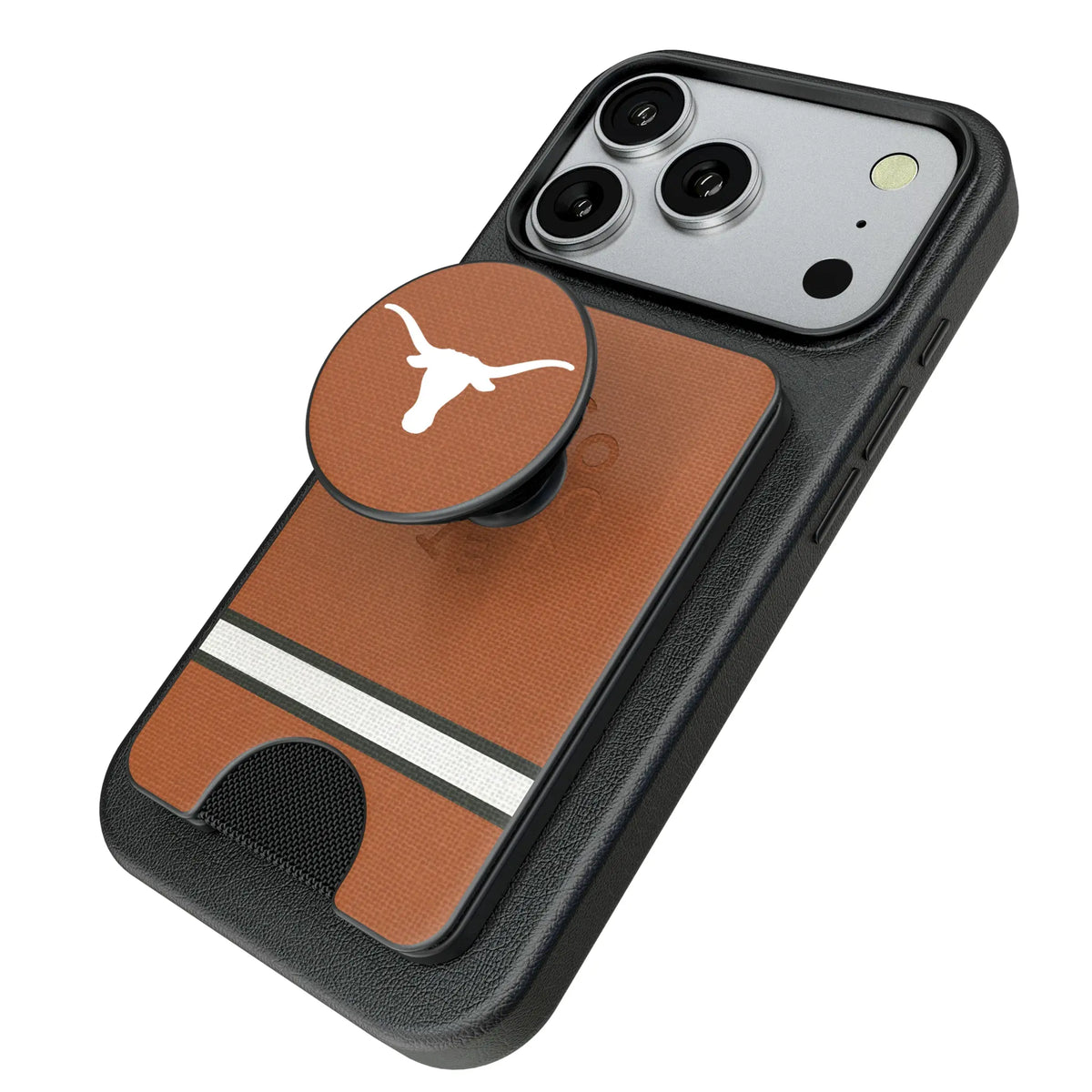 University of Texas Longhorns Stripe Popsockets Wallet Magnetic - Isometric View