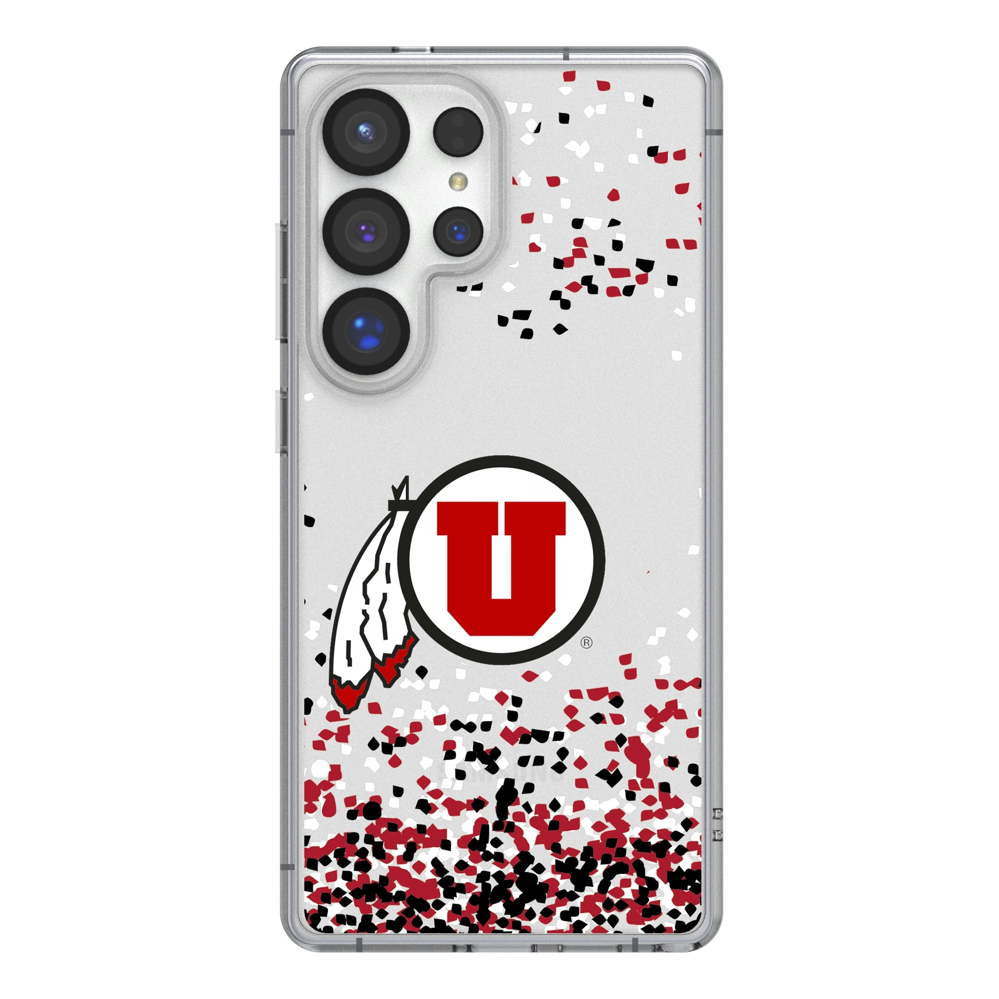 University of Utah Utes Confetti Galaxy Clear Phone Case for Samsung Galaxy