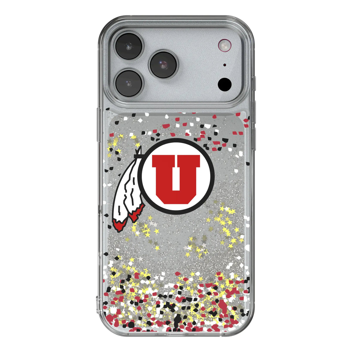 University of Utah Utes Confetti Glitter Phone Case for Apple iPhone