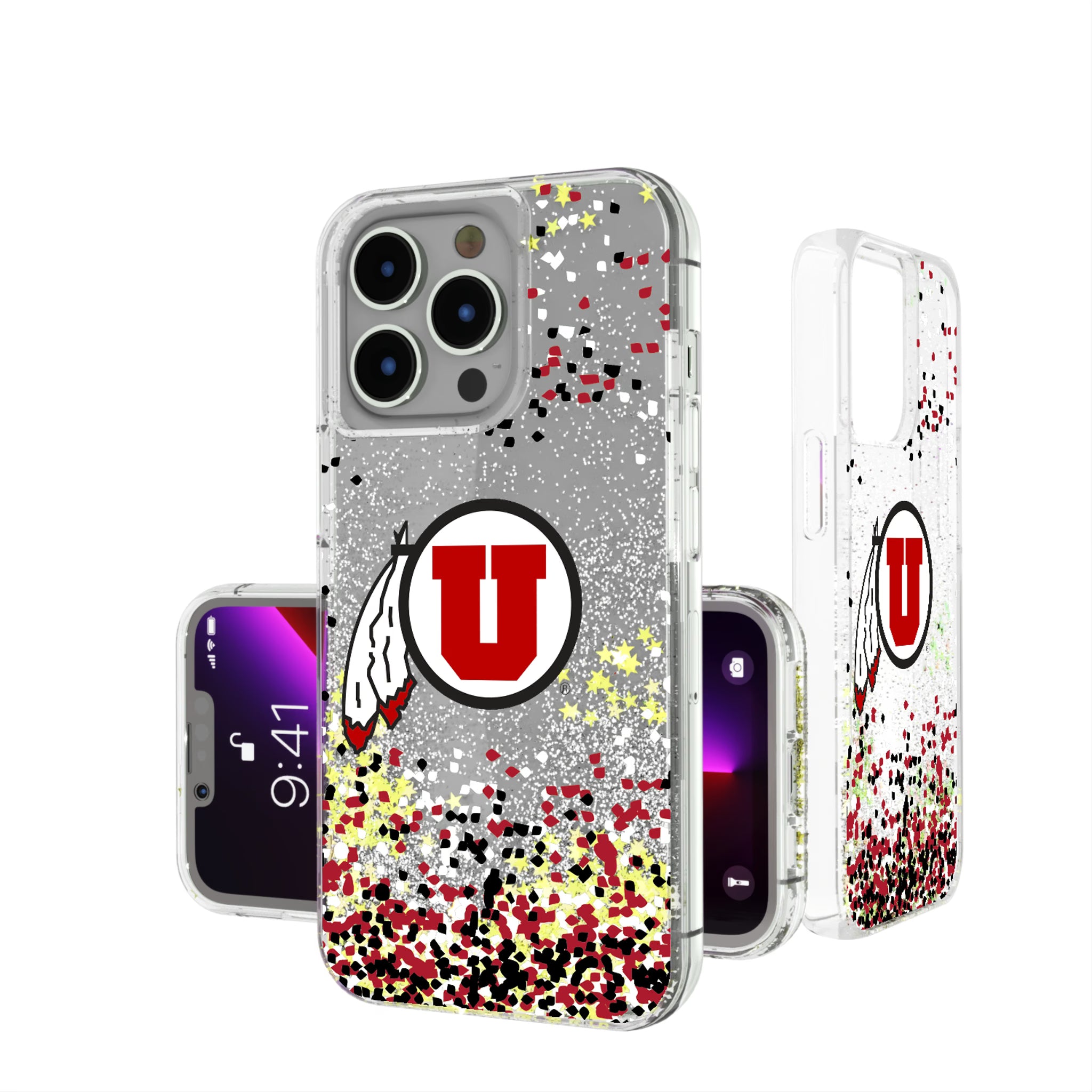 University of Utah Utes Confetti iPhone Glitter Phone Case for Apple iPhone