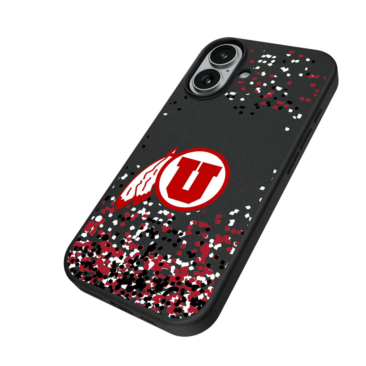 University of Utah Utes Confetti iPhone MagSafe Compatible Phone Case for Apple iPhone - Isometric View#Device_iPhone 17