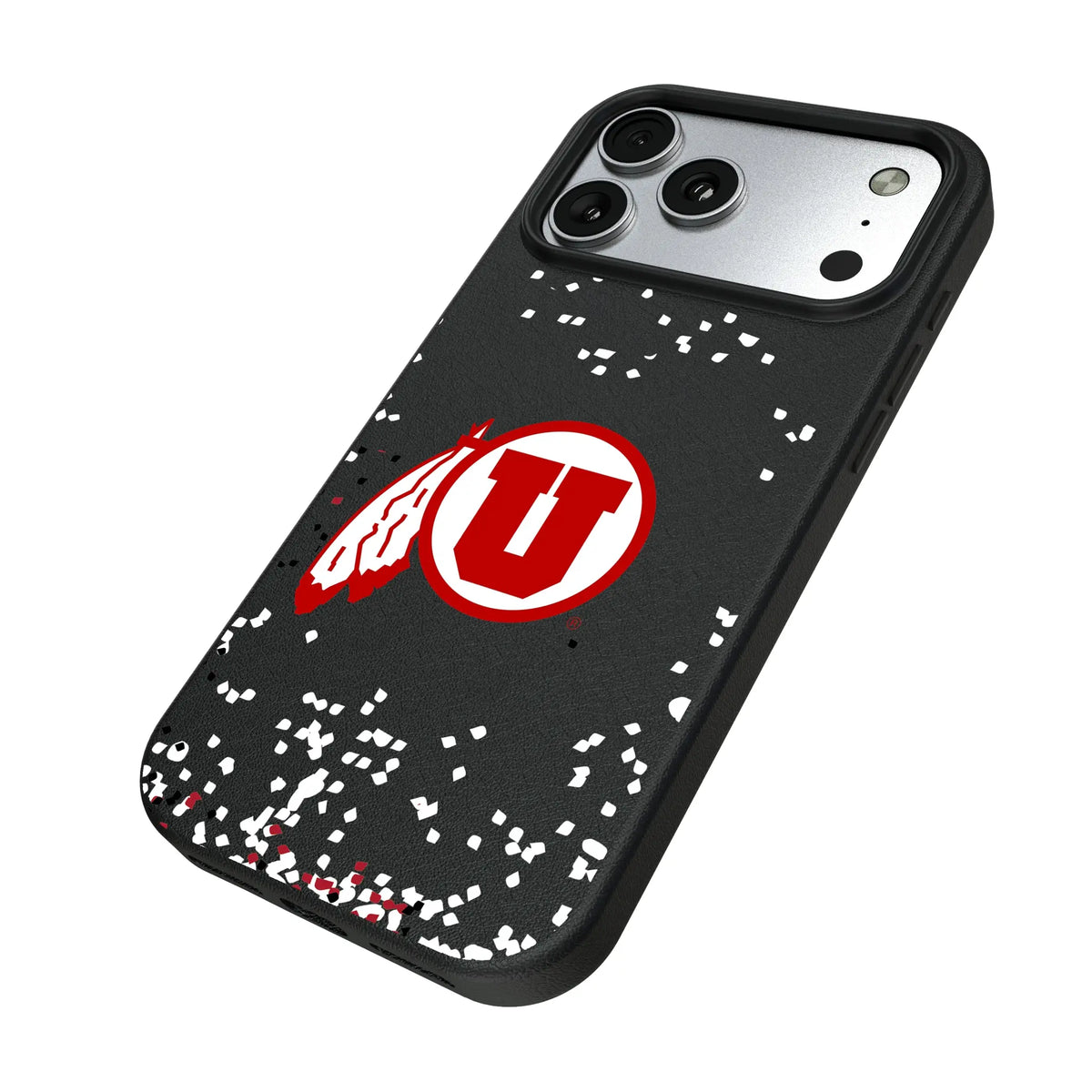 University of Utah Utes Confetti iPhone MagSafe Compatible Phone Case for Apple iPhone - Isometric View#Device_iPhone 17 Pro Max
